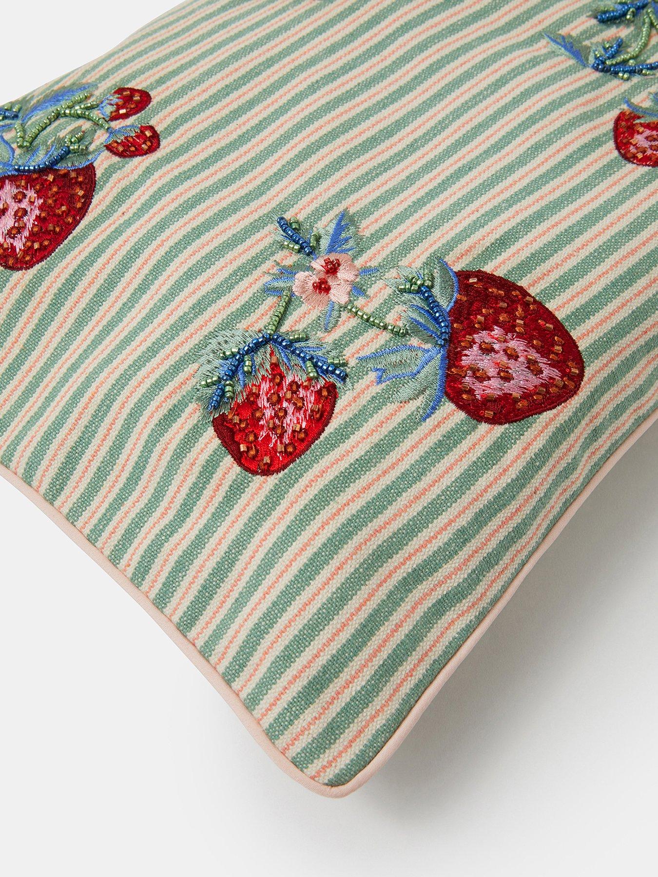 Image 3 of 3 of Accessorize Strawberry Stripe Cushion Cover