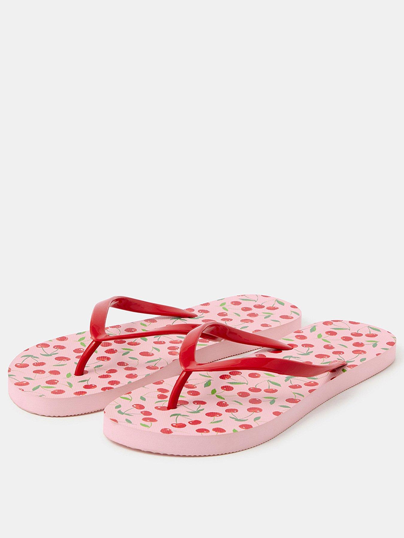 Image 2 of 4 of Accessorize Cherry Print Flip Flops