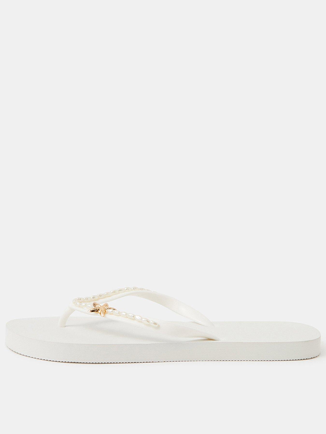 Image 1 of 4 of Accessorize Starfish Beaded Flip Flops