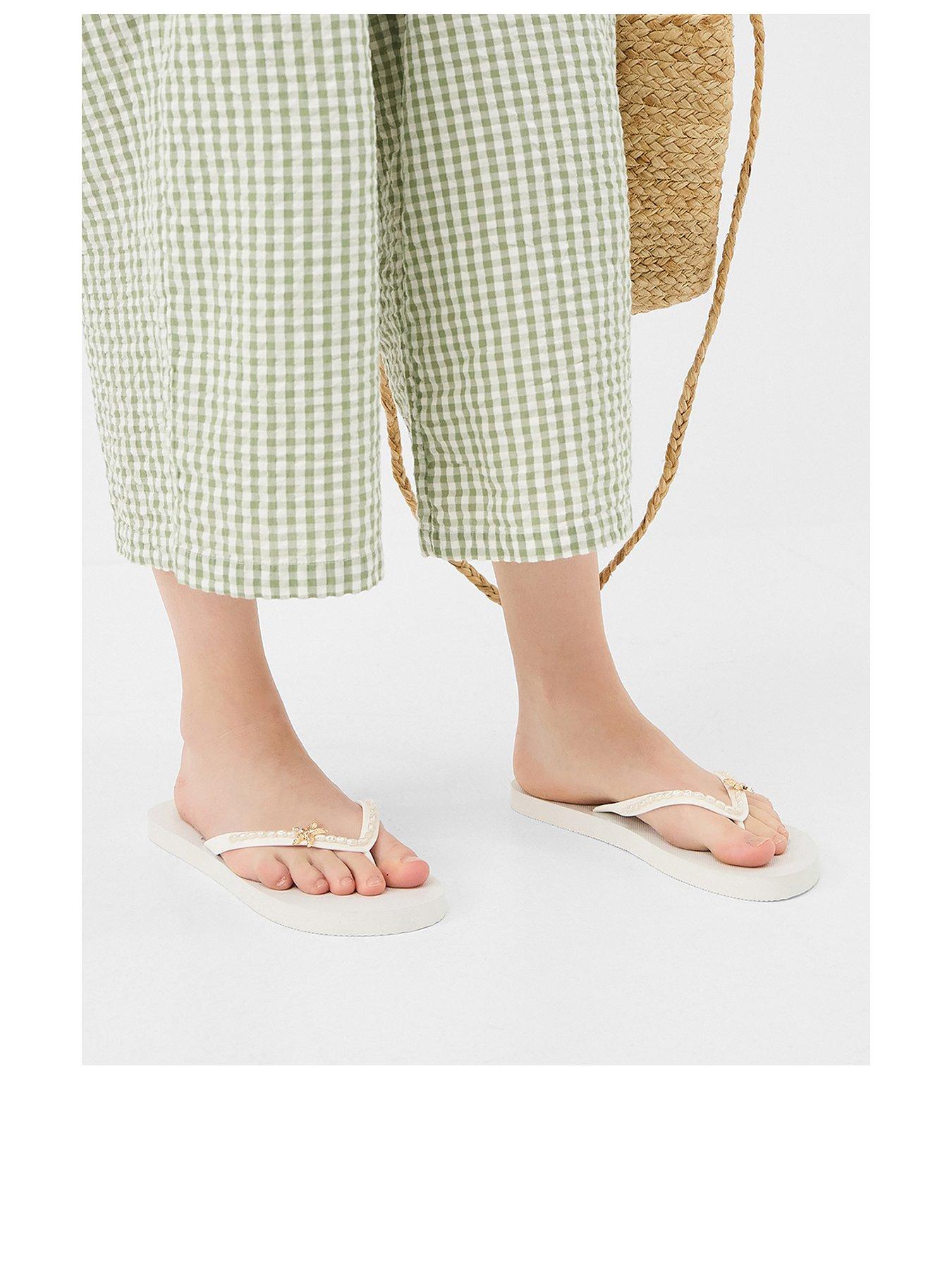 Image 3 of 4 of Accessorize Starfish Beaded Flip Flops