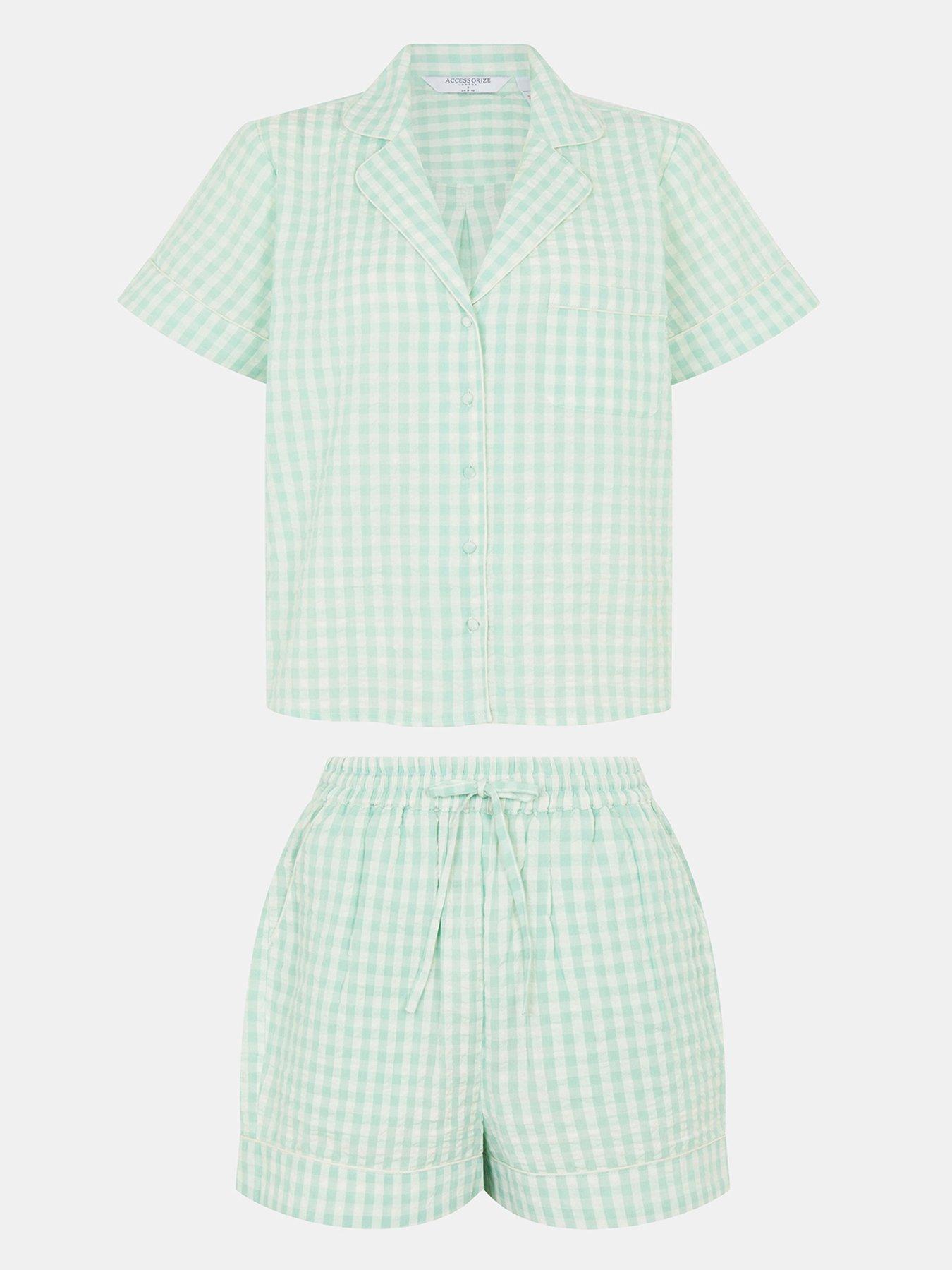 Image 3 of 4 of Accessorize Gingham Short Pyjamas Set