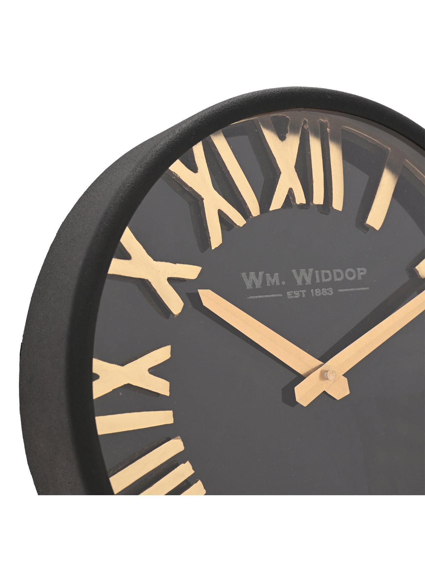  image of hestia-black-gold-table-clock-25cm