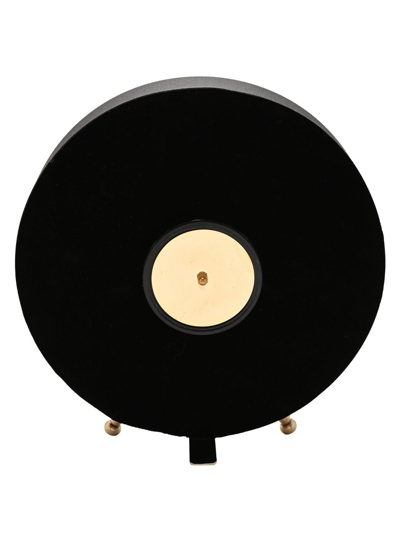  image of hestia-black-gold-table-clock-25cm