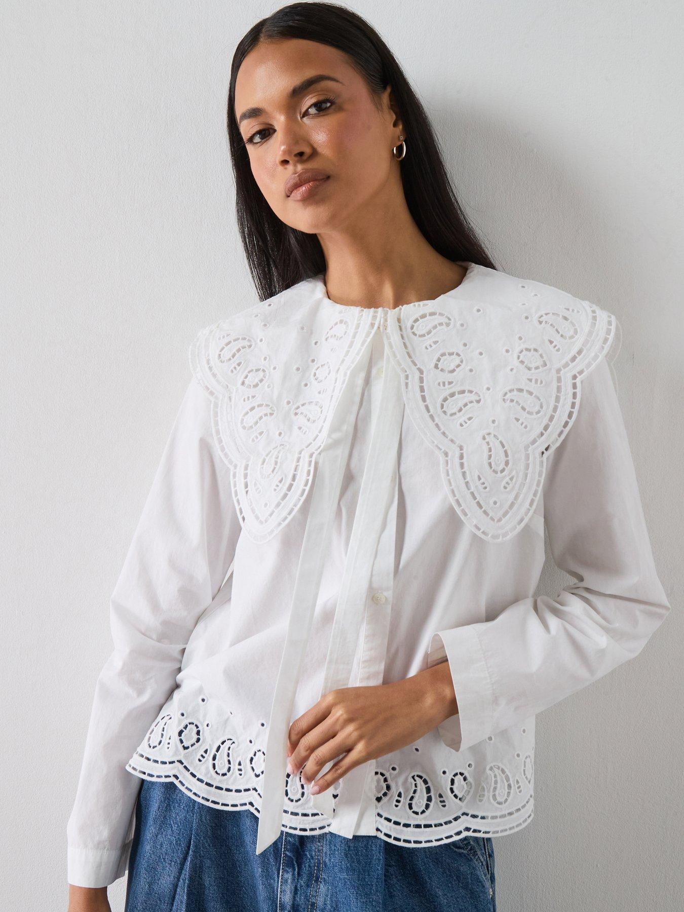 AllSaints Marie Broderie Anglaise Shirt - White