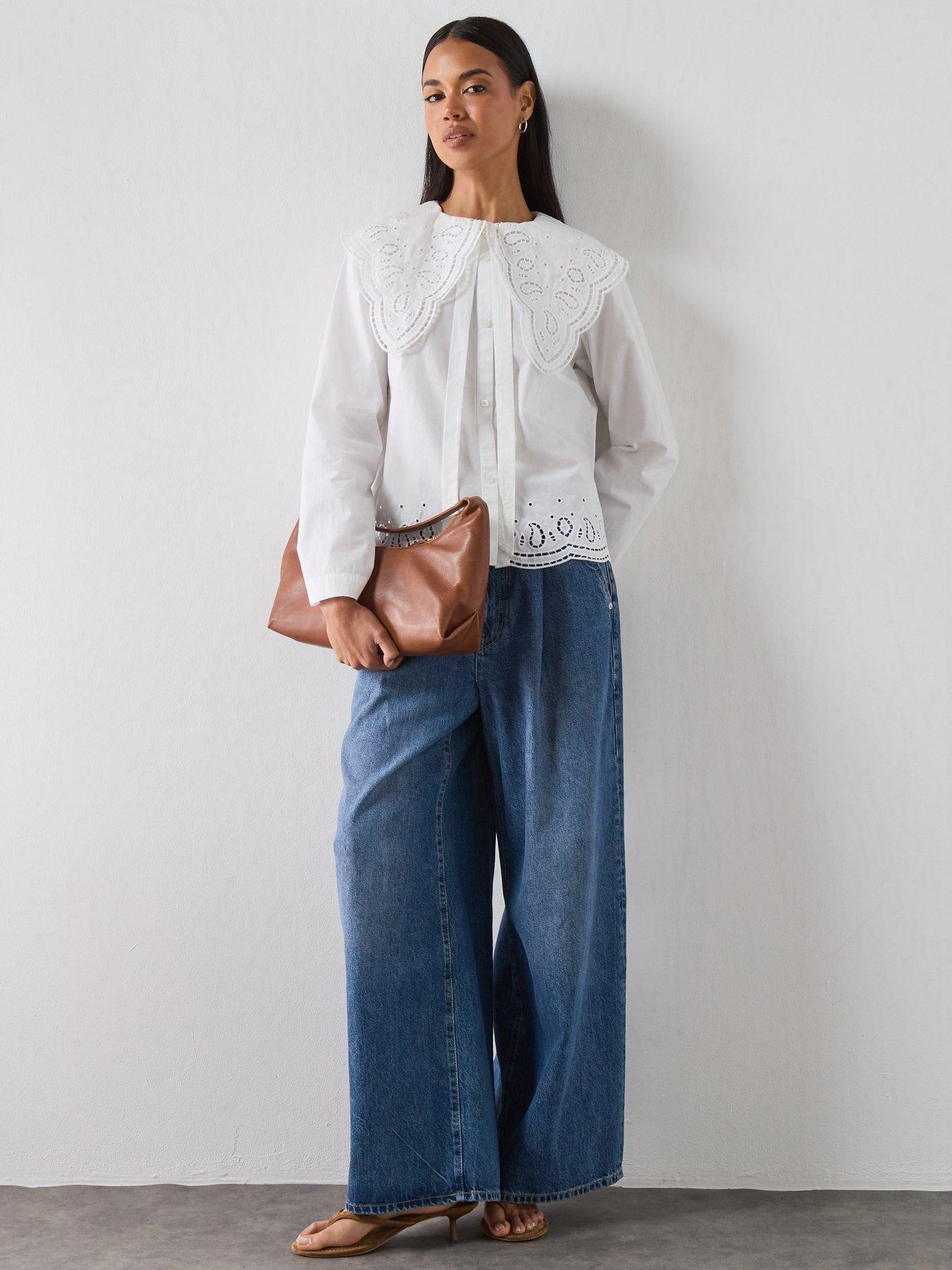 Image 3 of 6 of AllSaints Marie Broderie Anglaise Shirt - White