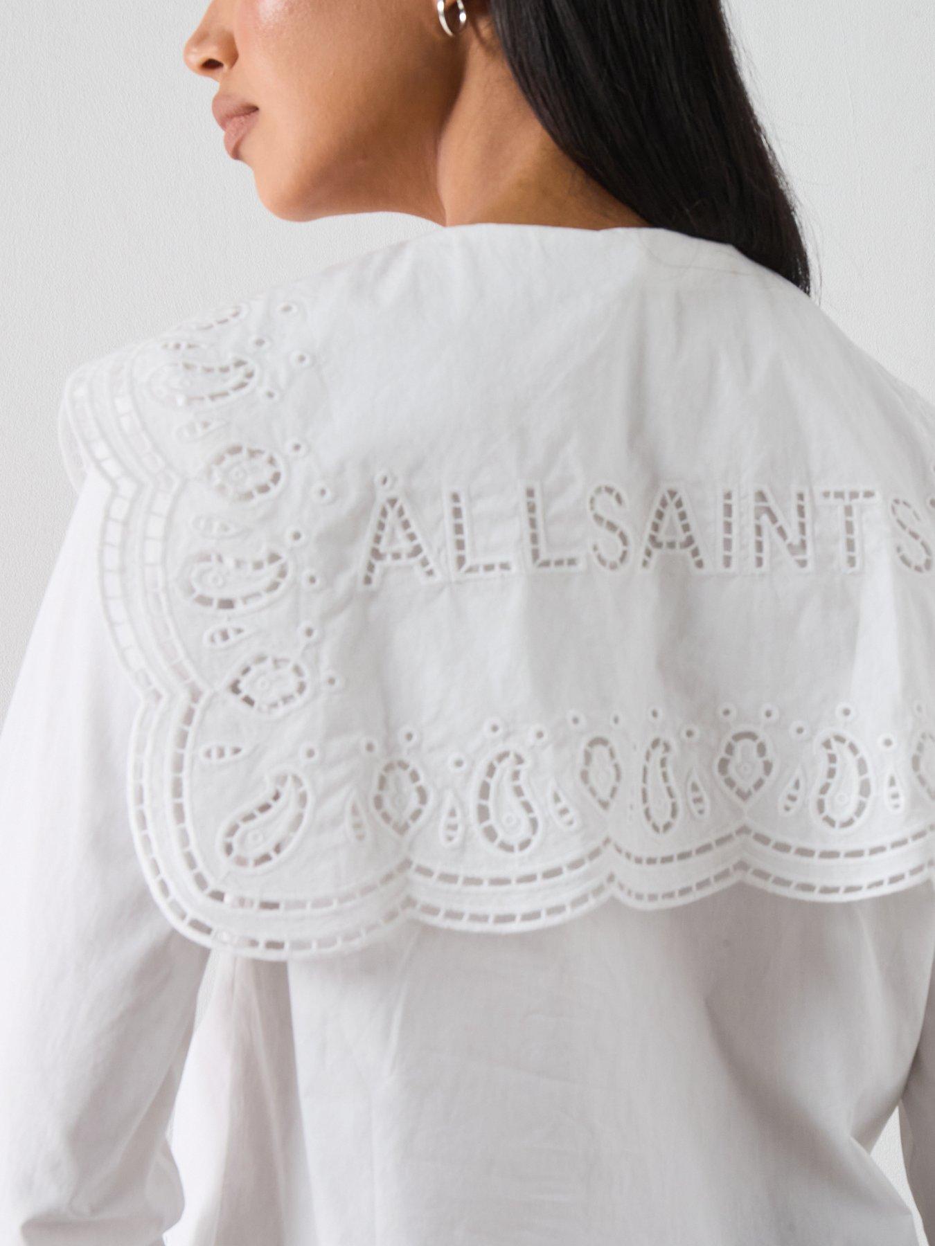 Image 5 of 6 of AllSaints Marie Broderie Anglaise Shirt - White