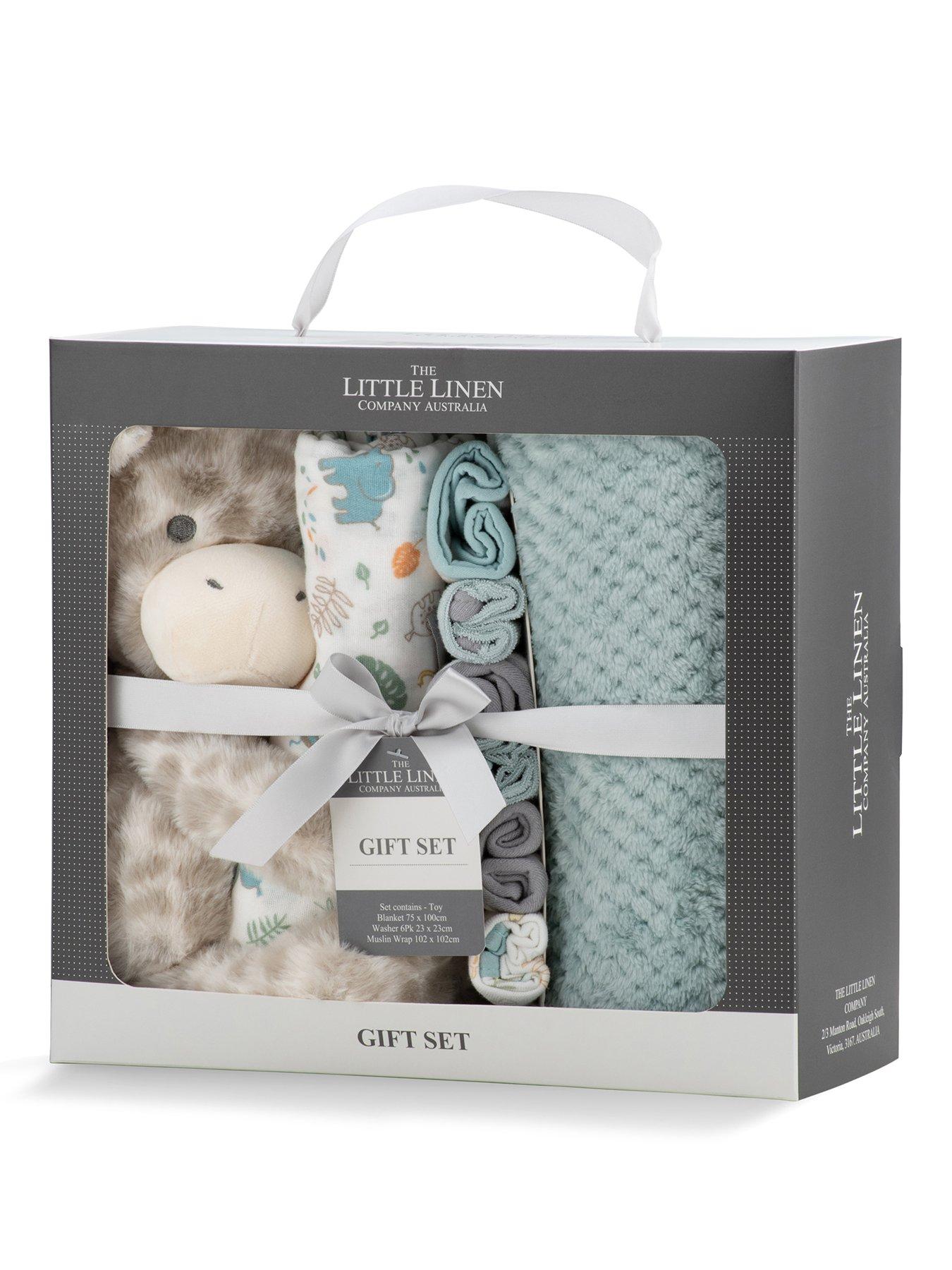 The Little Linen Company Boxed Gift Set - Savannah Giraffe