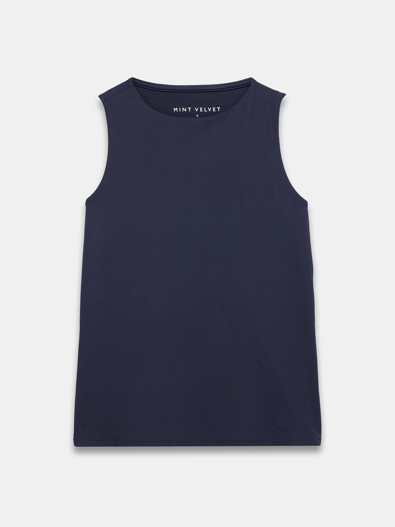  image of mint-velvet-layering-high-neck-vest-navy