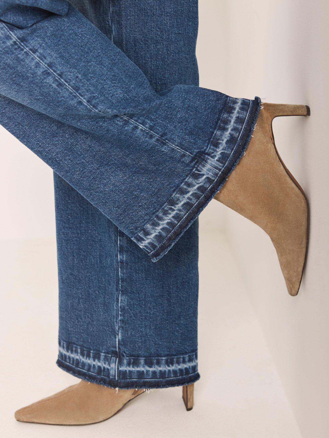 Image 3 of 6 of Mint Velvet Mid Indigo Ankle Wide Jeans - Blue