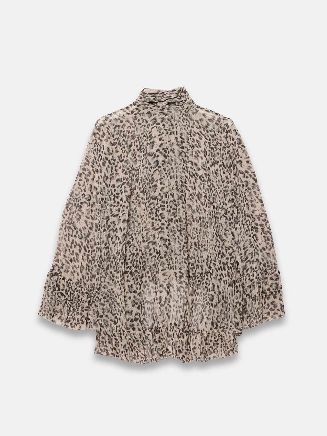  image of mint-velvet-leopard-print-ruffle-blouse