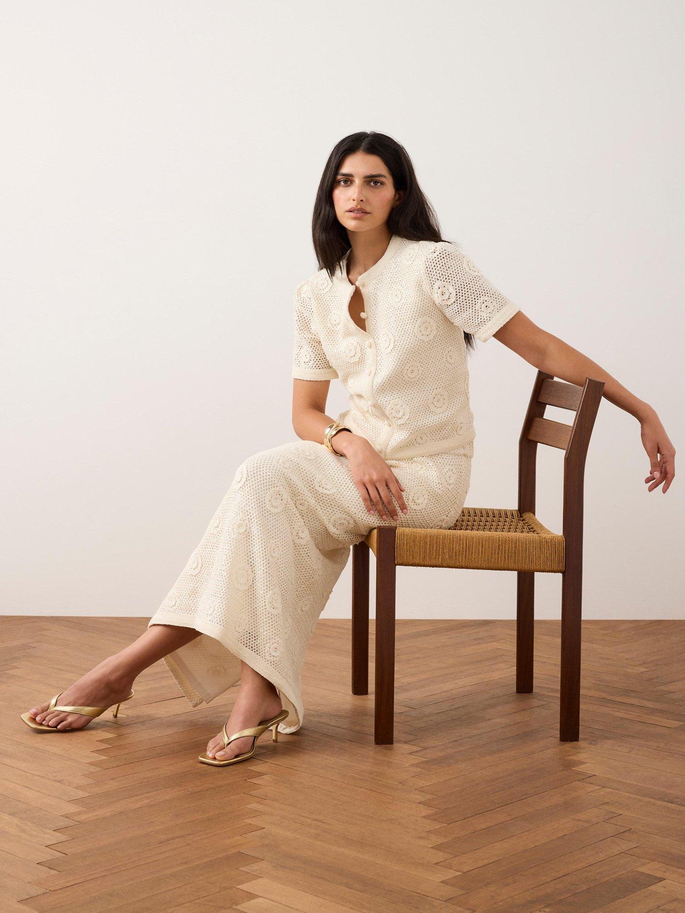  image of mint-velvet-neutral-sequin-flower-top