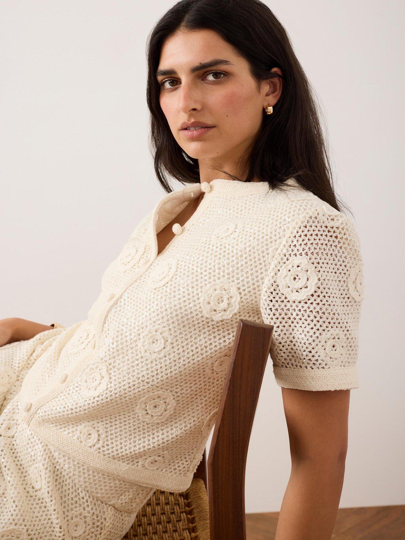  image of mint-velvet-neutral-sequin-flower-top