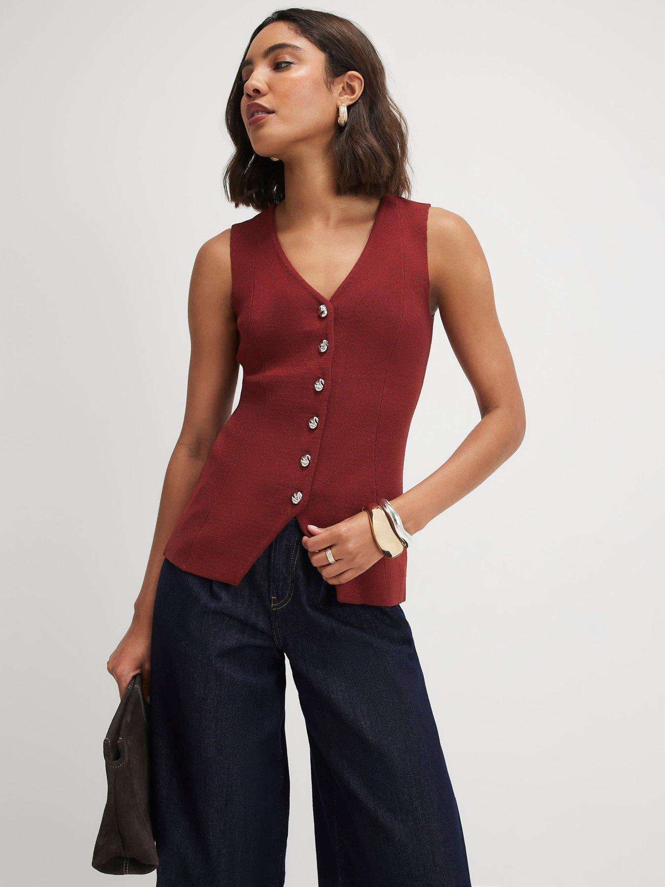 River Island Knitted Waistcoat - Rust