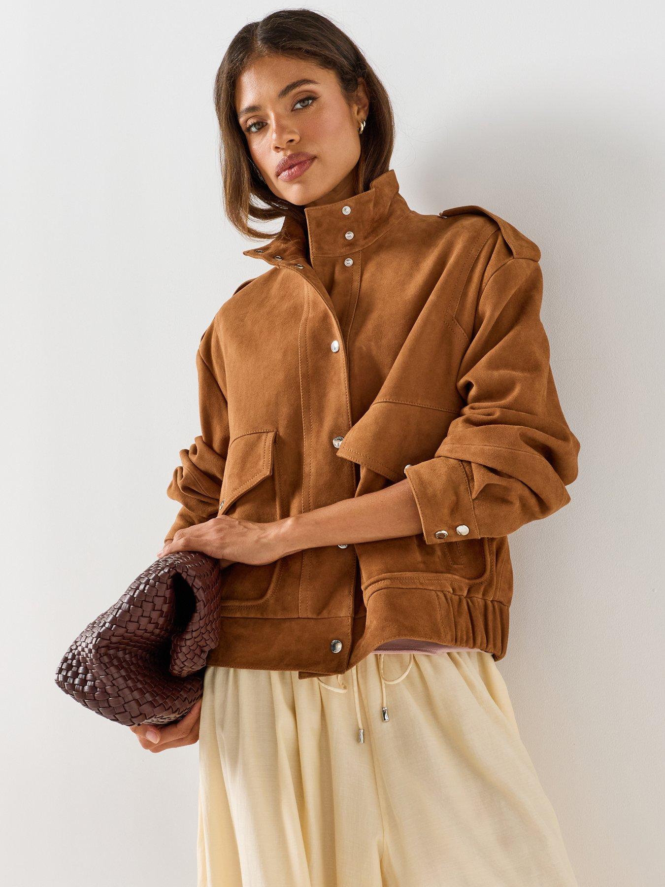 BOSS Suede Jacket With Blouson Styling - Red