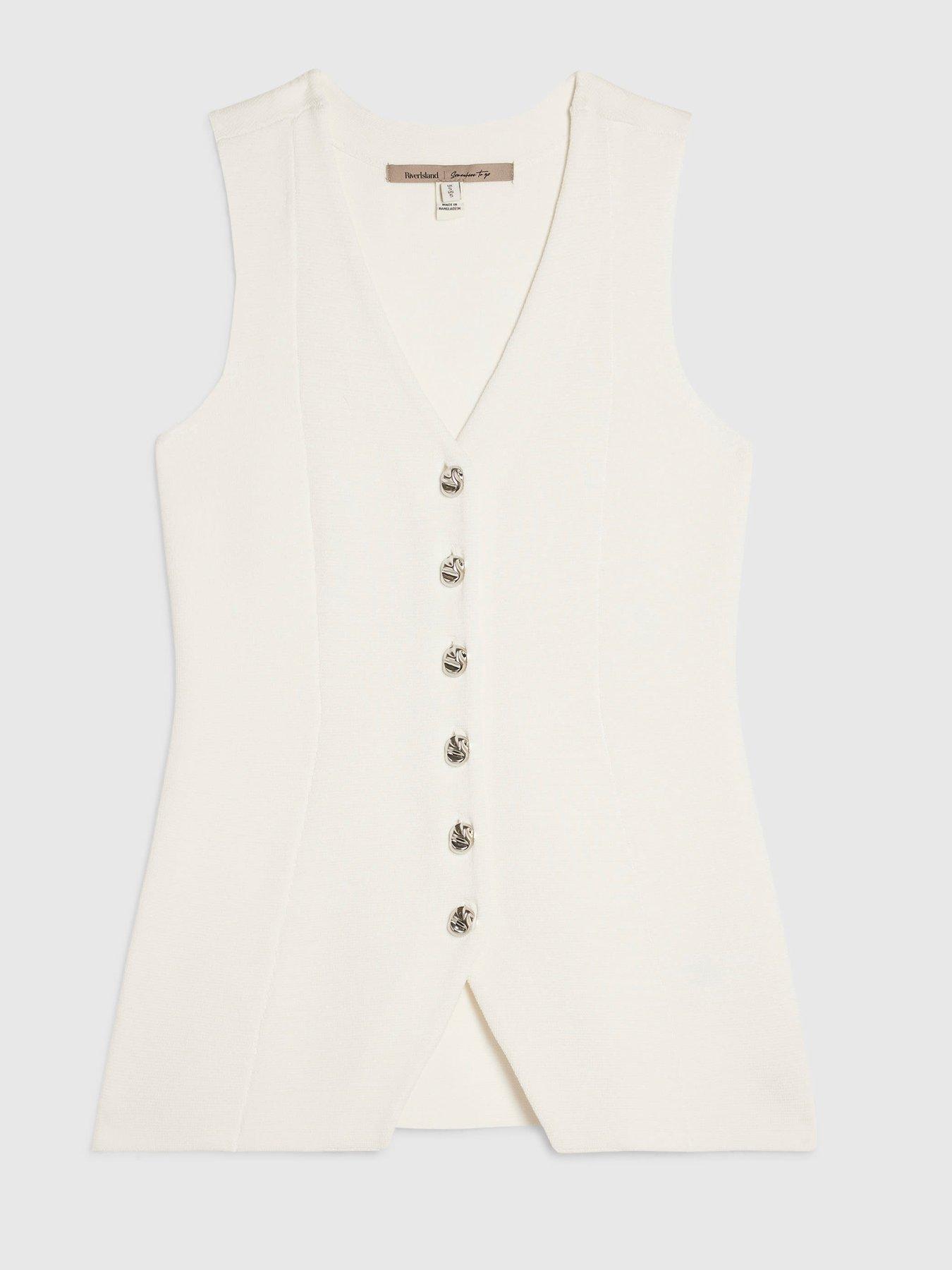 Image 4 of 5 of River Island Ll Waistcoat - White
