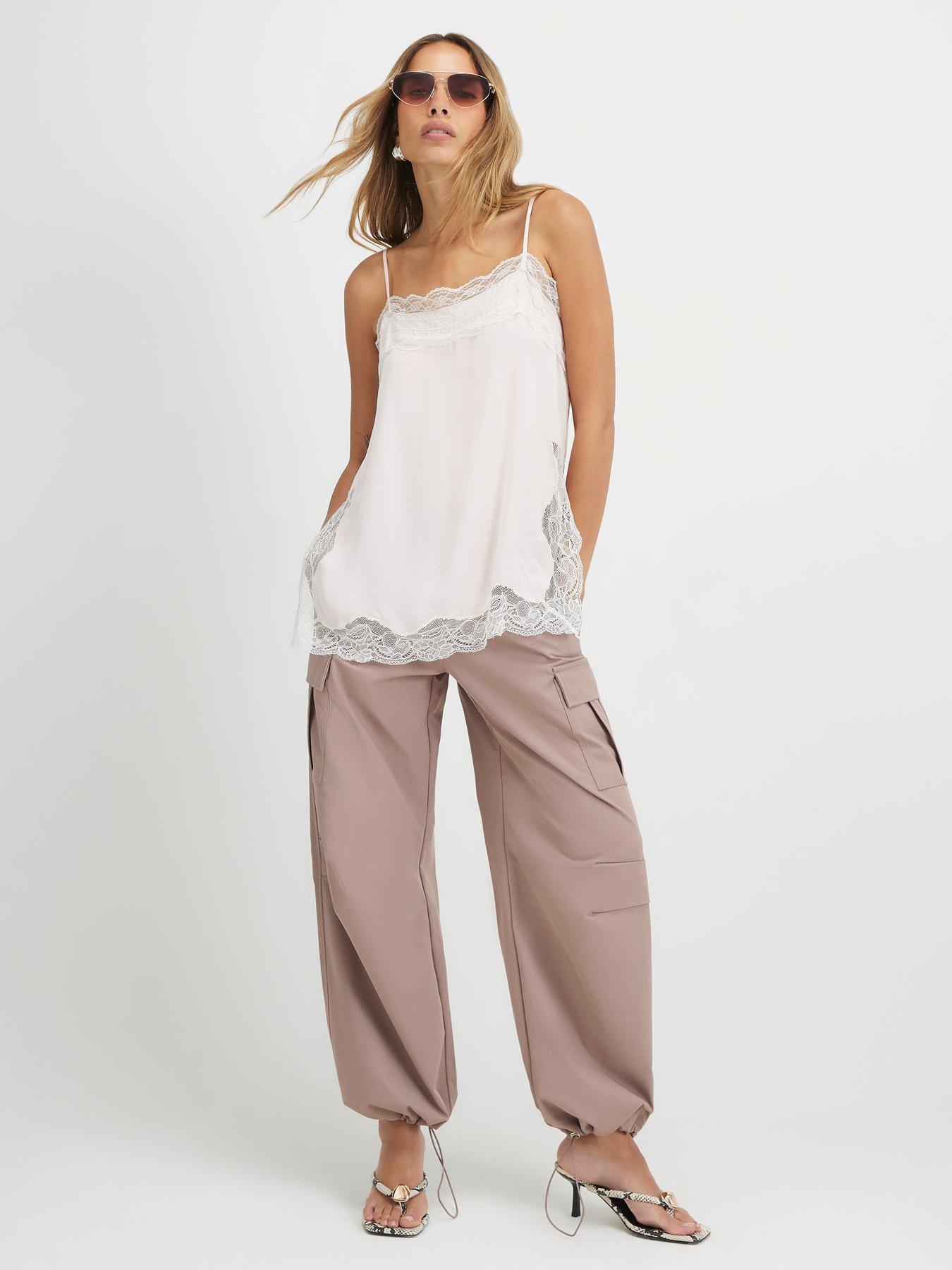 River Island Multi Pocket Utility Cargo Trousers - Beige