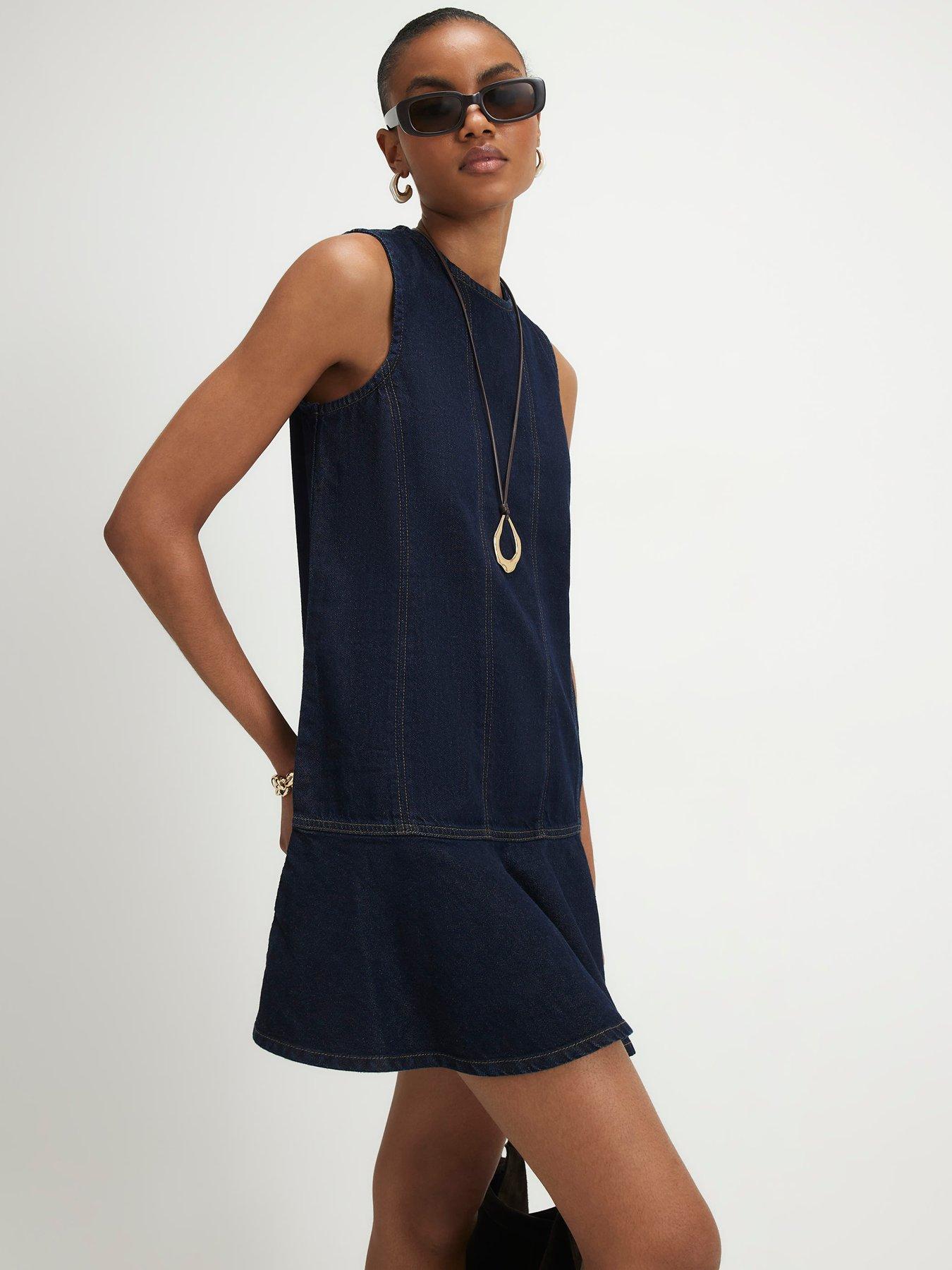 River Island Mini Denim Swing Dress - Blue
