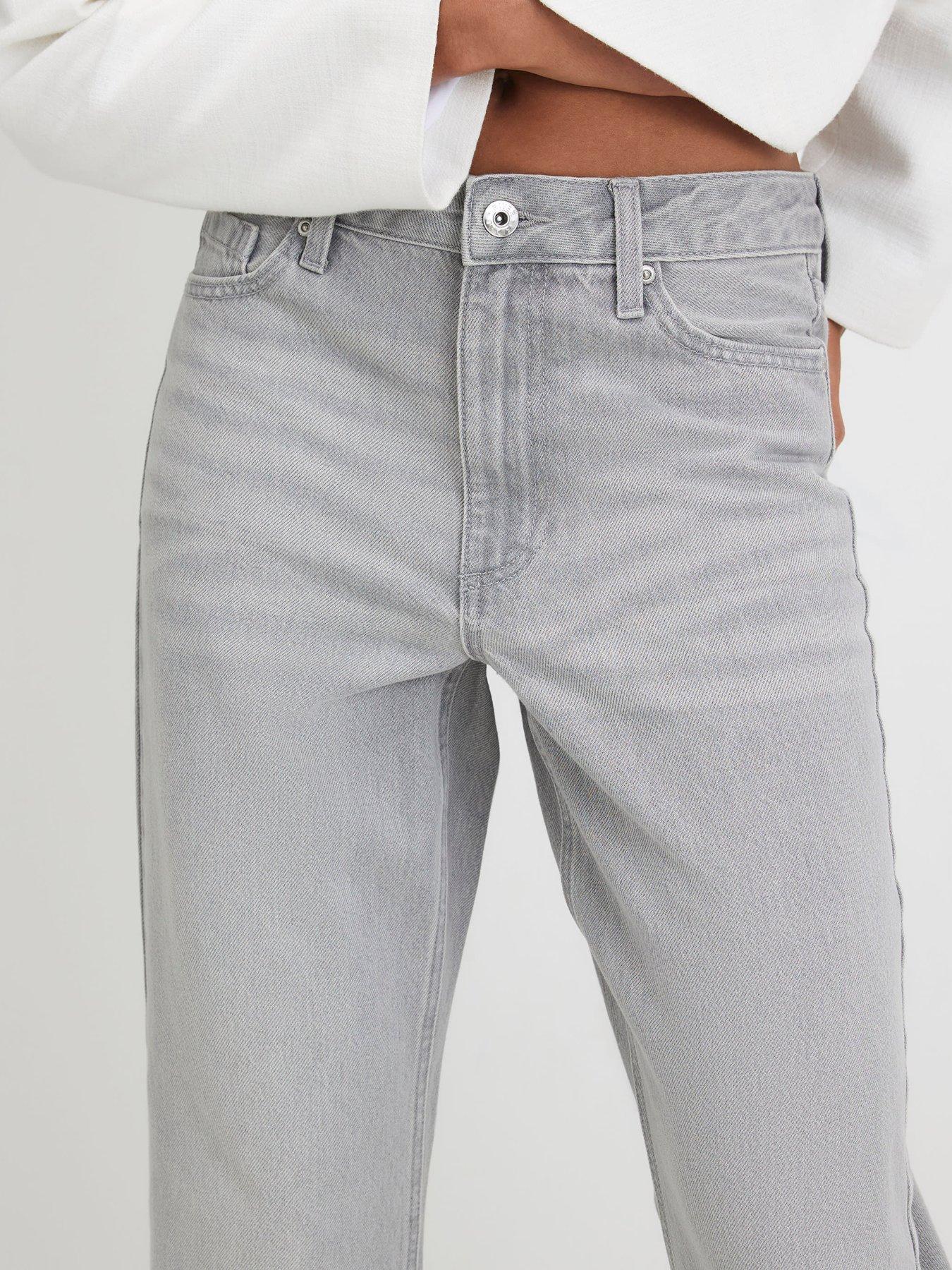 Image 4 of 6 of River Island Relaxed Straight Leg Jeans - Grey
