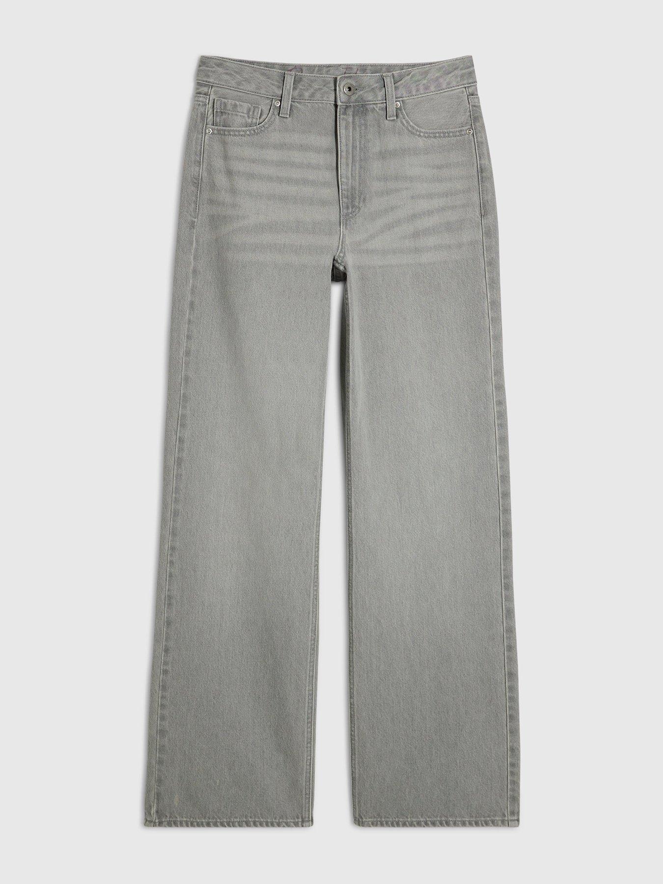 Image 6 of 6 of River Island Relaxed Straight Leg Jeans - Grey