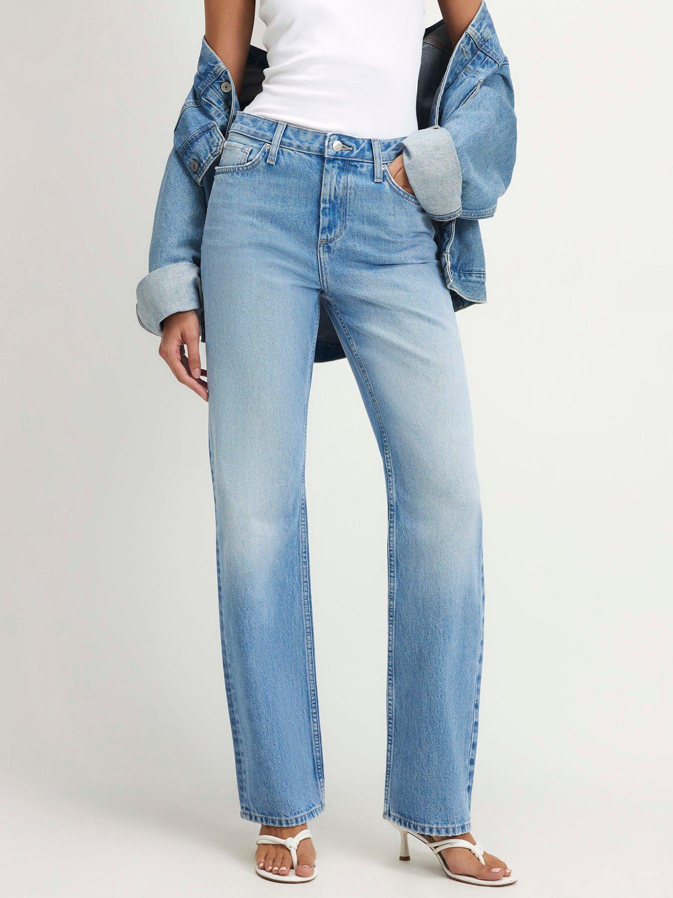 River Island Bunton 90S Slim Straight Leg Jeans - Blue