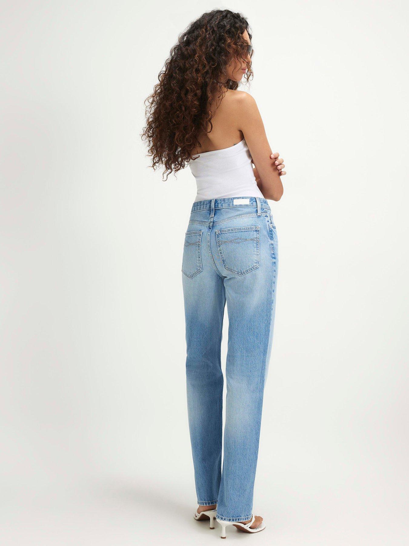 Image 2 of 6 of River Island Bunton 90S Slim Straight Leg Jeans - Blue