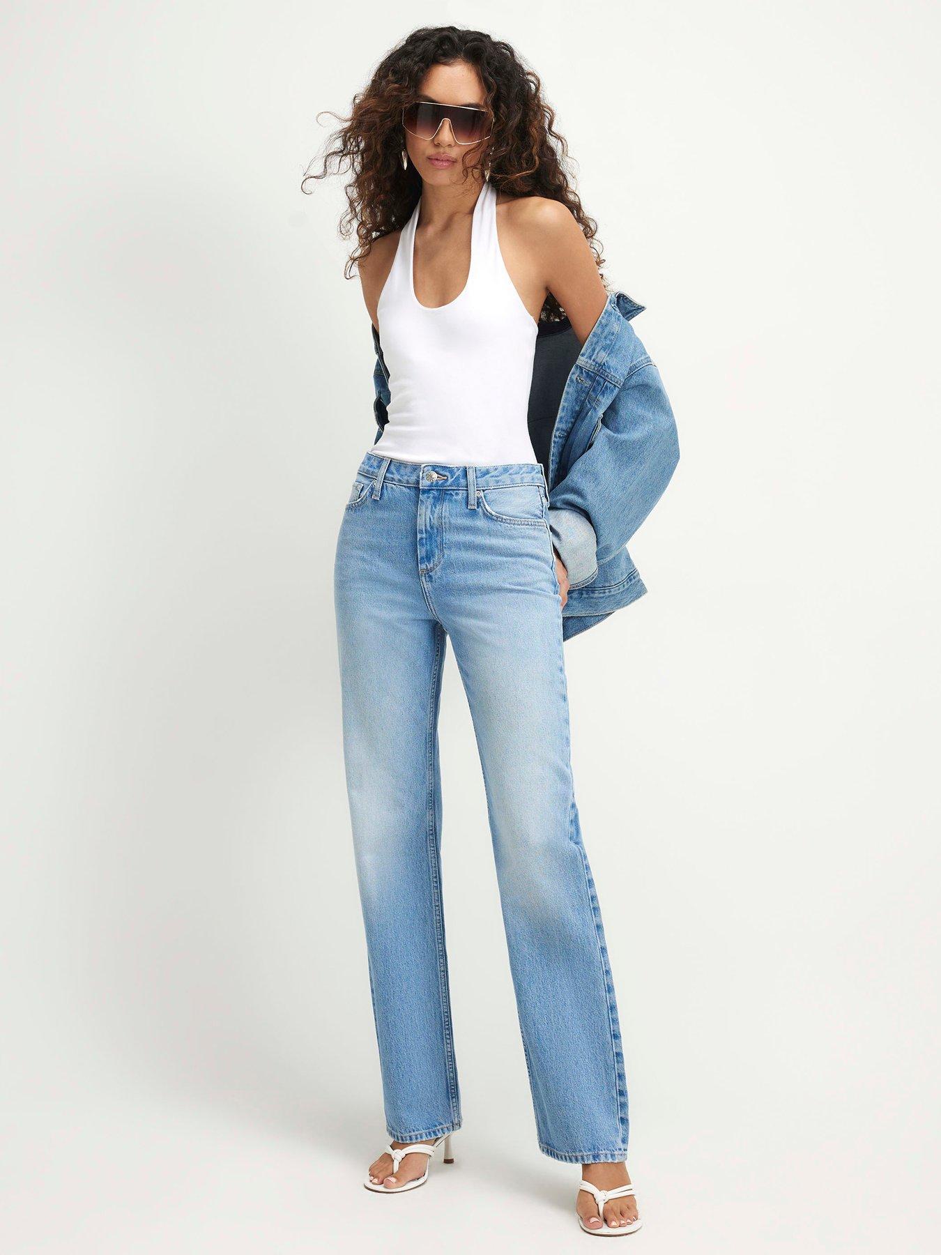 Image 3 of 6 of River Island Bunton 90S Slim Straight Leg Jeans - Blue
