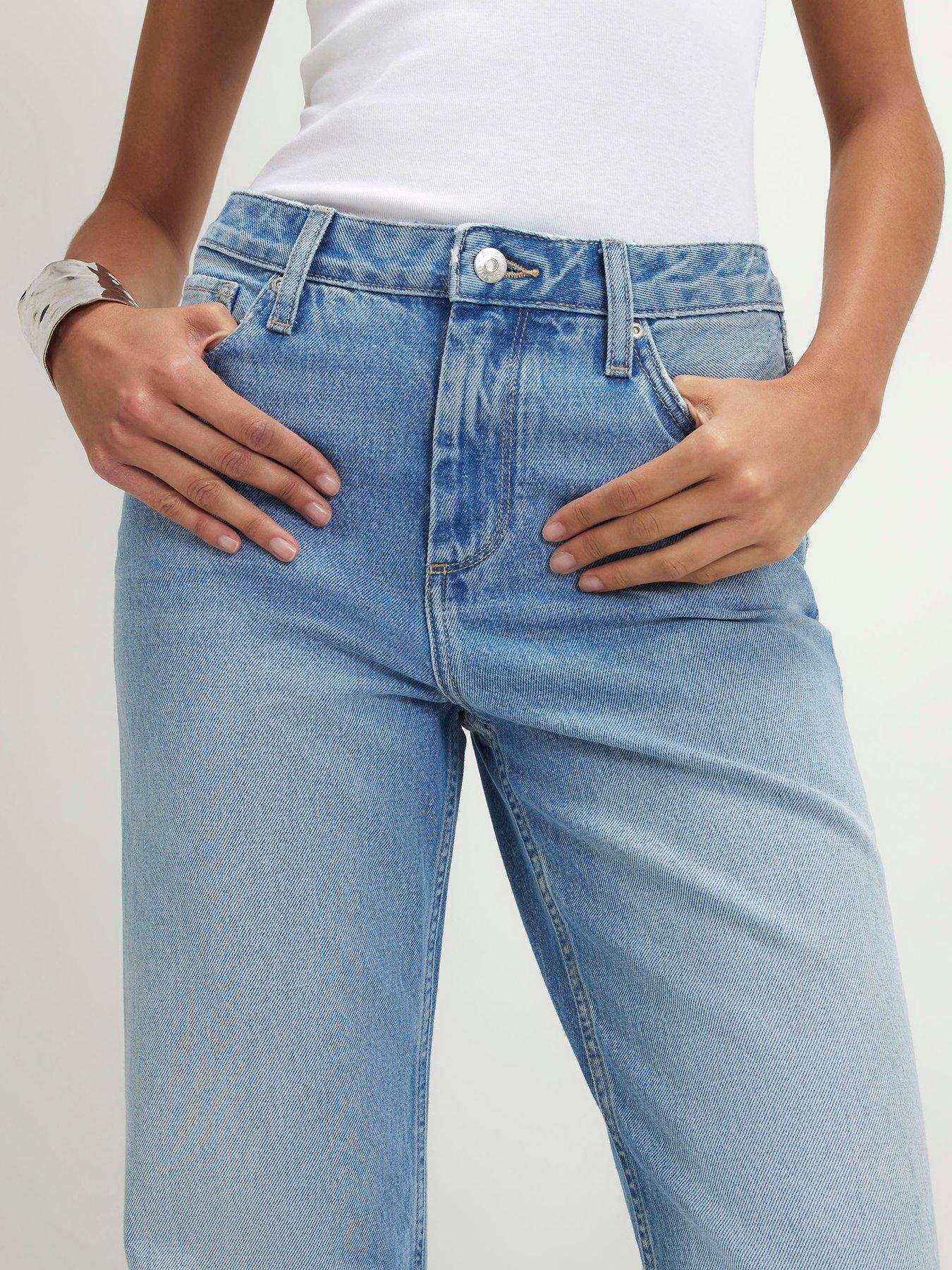 Image 4 of 6 of River Island Bunton 90S Slim Straight Leg Jeans - Blue