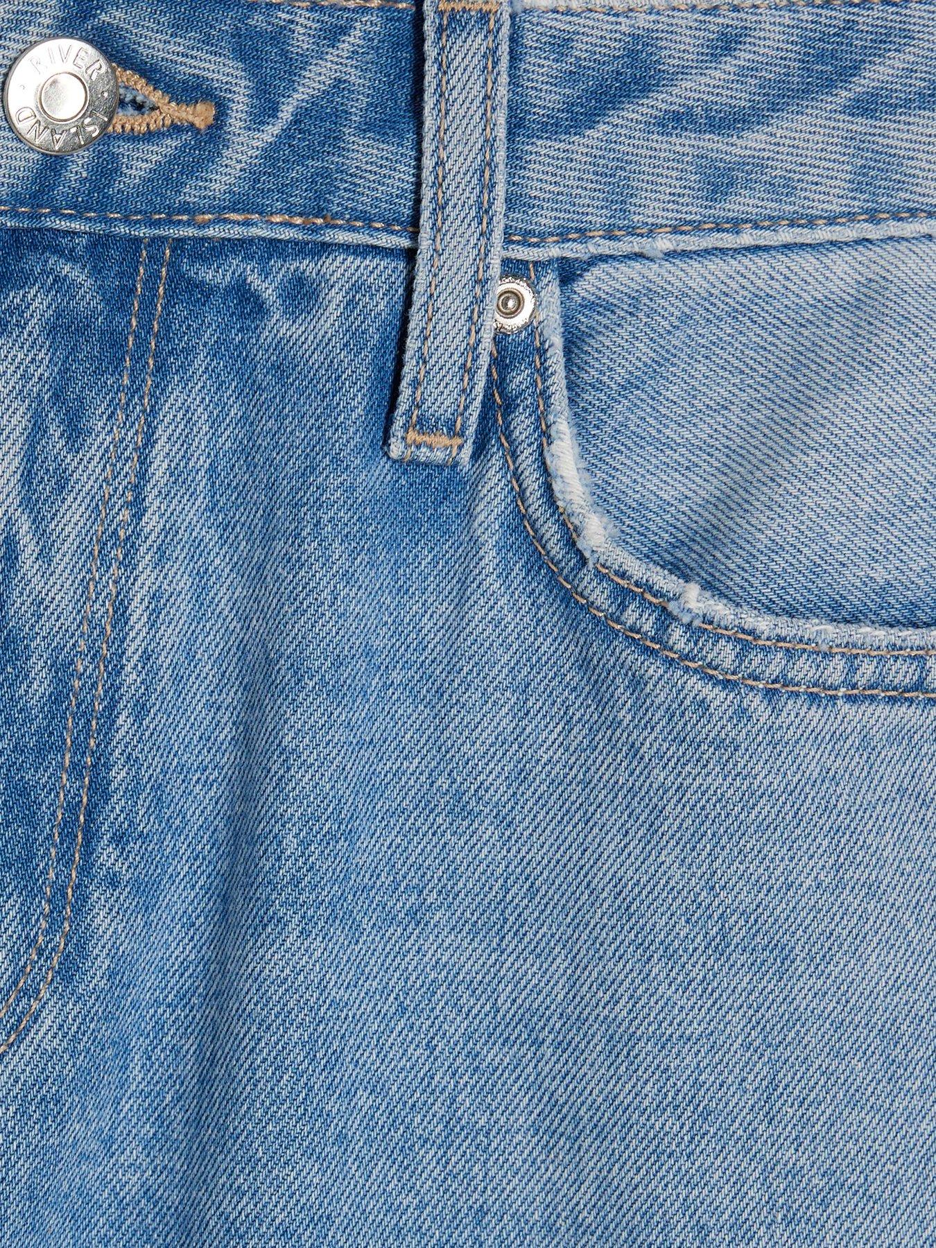 Image 6 of 6 of River Island Bunton 90S Slim Straight Leg Jeans - Blue