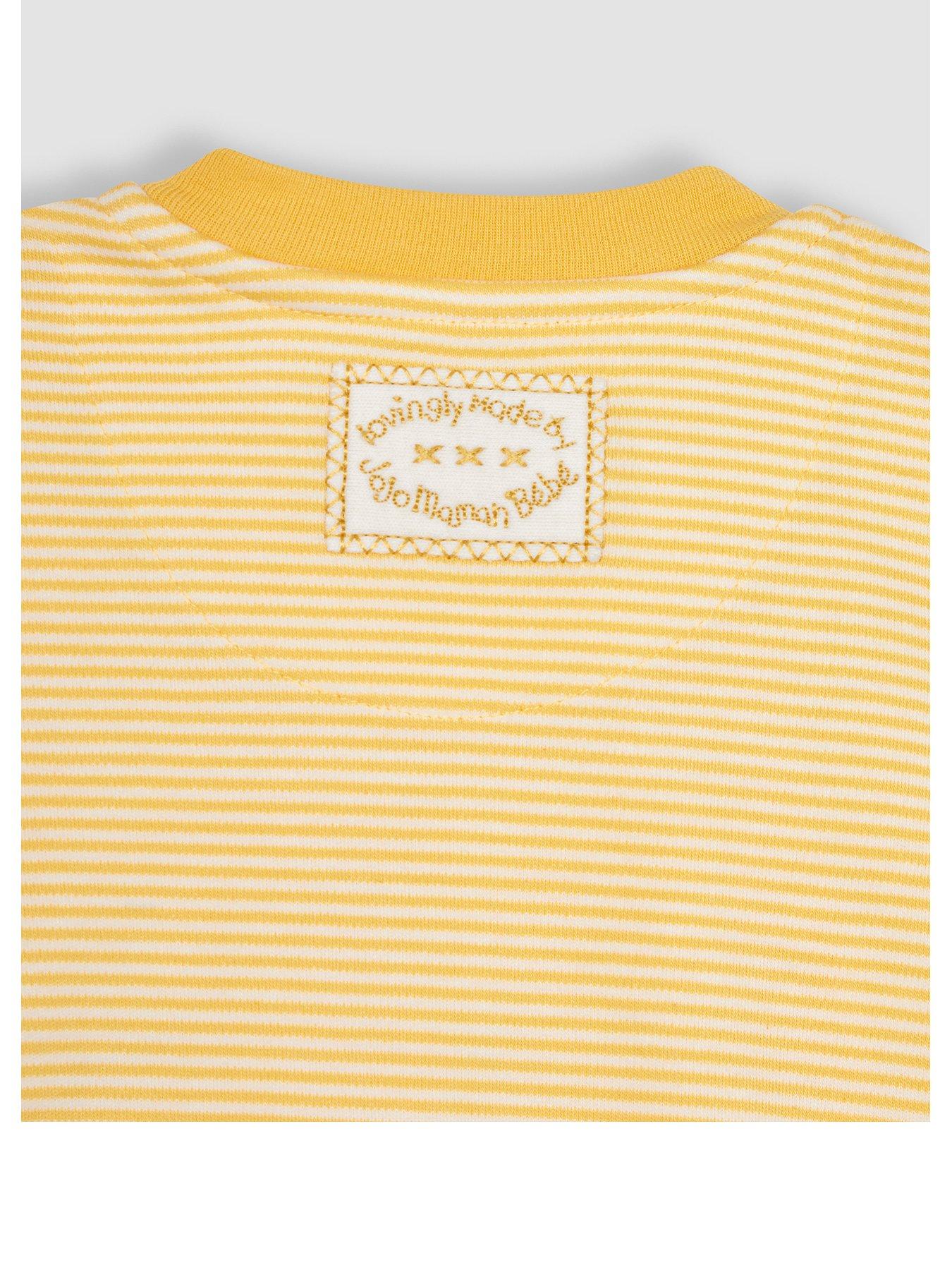 Image 3 of 6 of JoJo Maman Bebe Unisex Duck Embroidered Sleepsuit - Yellow