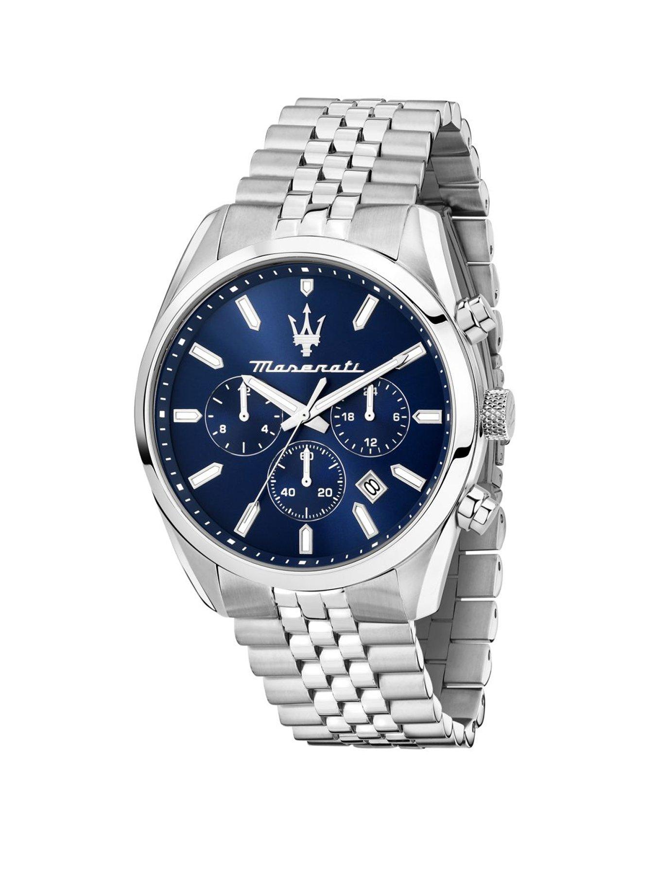 Maserati Attrazione 43mm Mult Blue Dial Ss Br