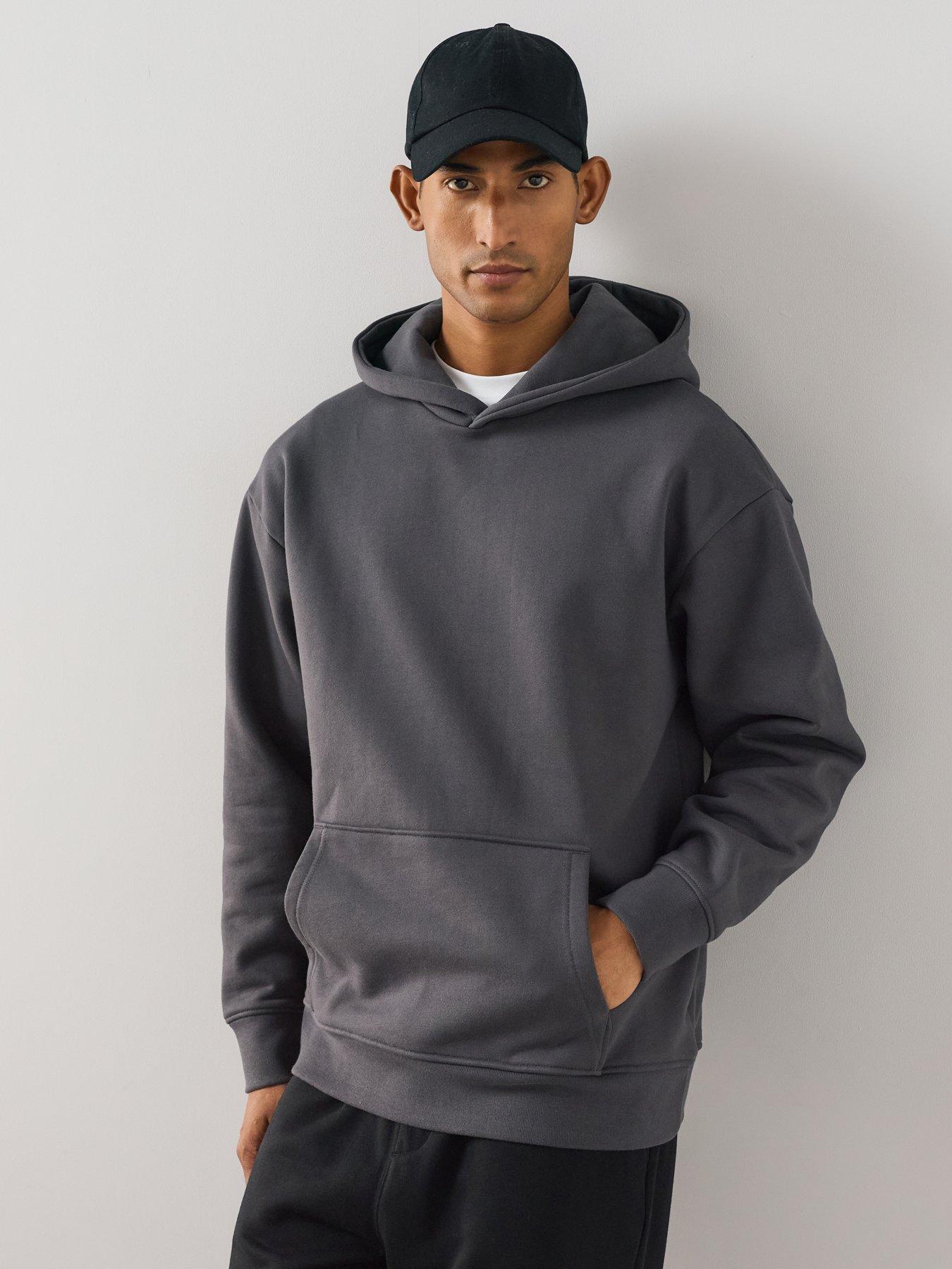 Image 1 of 7 of The Very Collection Premium Heavyweight Relaxed Fit Hoodie - Charcoal