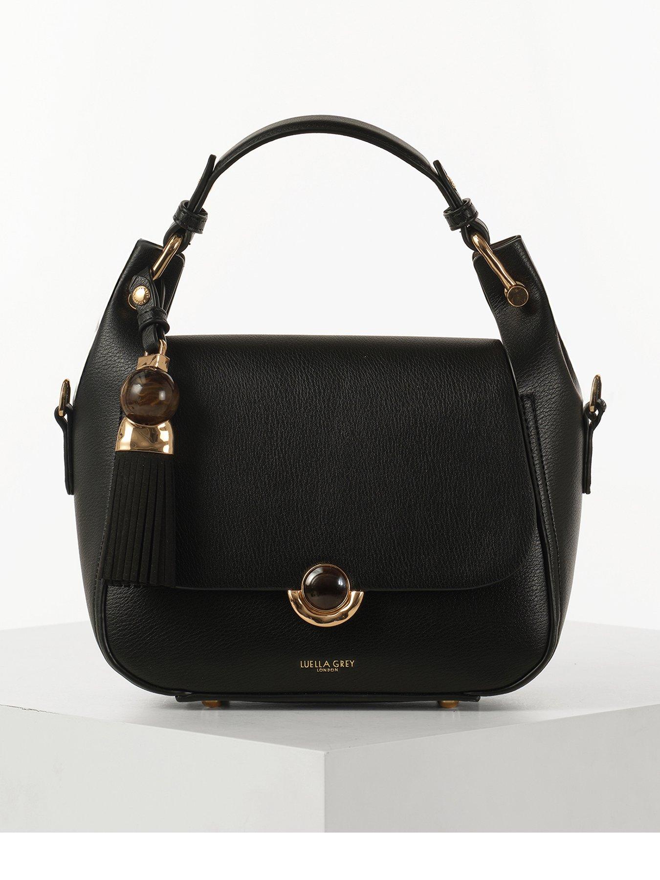 Luella Grey Diana Black Top Handle Crossbody