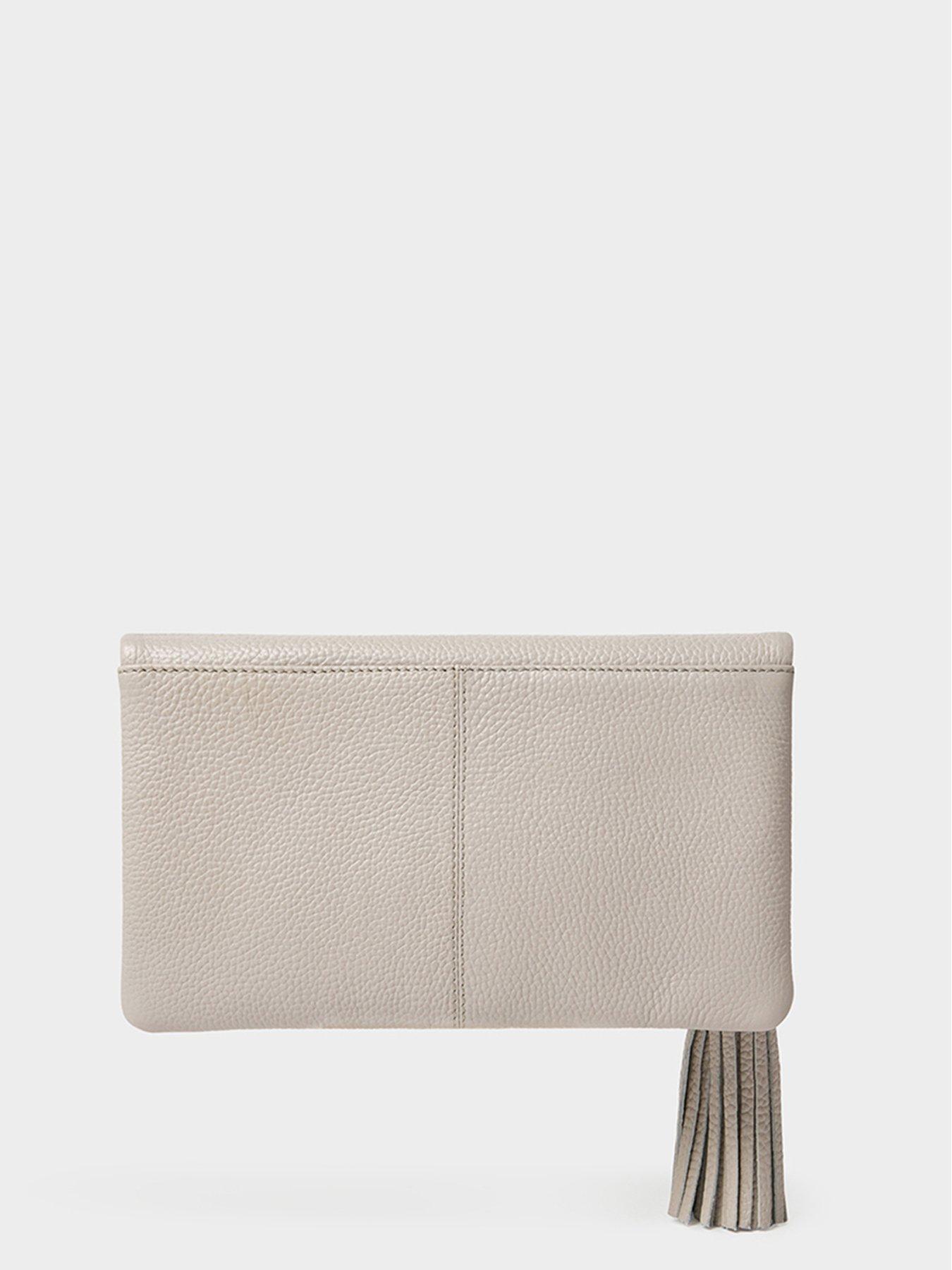 Image 3 of 6 of Osprey London The Bexley Leather Clutch Bag - Beige
