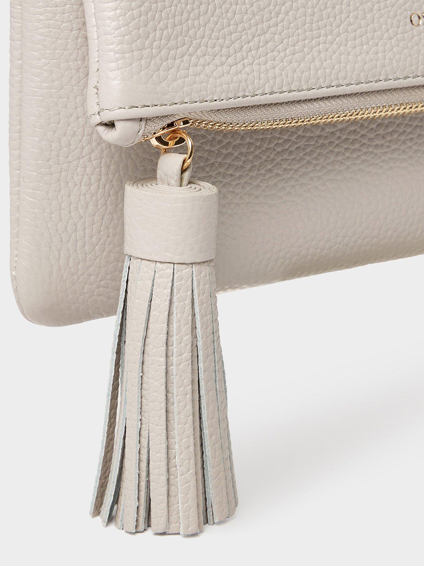 Image 4 of 6 of Osprey London The Bexley Leather Clutch Bag - Beige