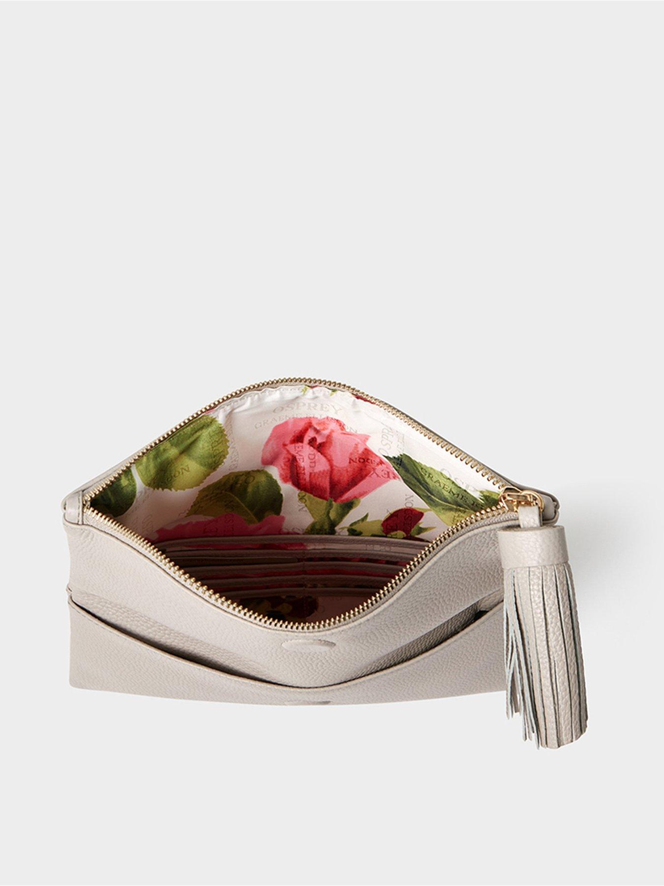 Image 6 of 6 of Osprey London The Bexley Leather Clutch Bag - Beige