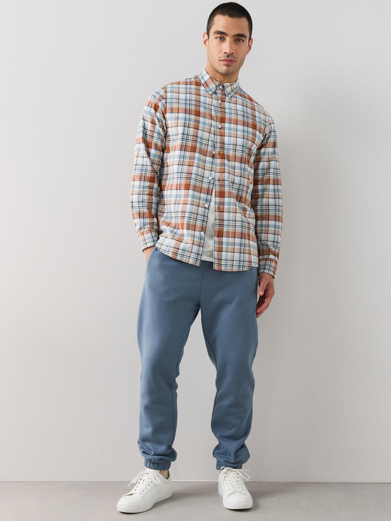 The Very Collection Premium Heavyweight Relaxed Fit Cuffed Joggers - Airforce Blue