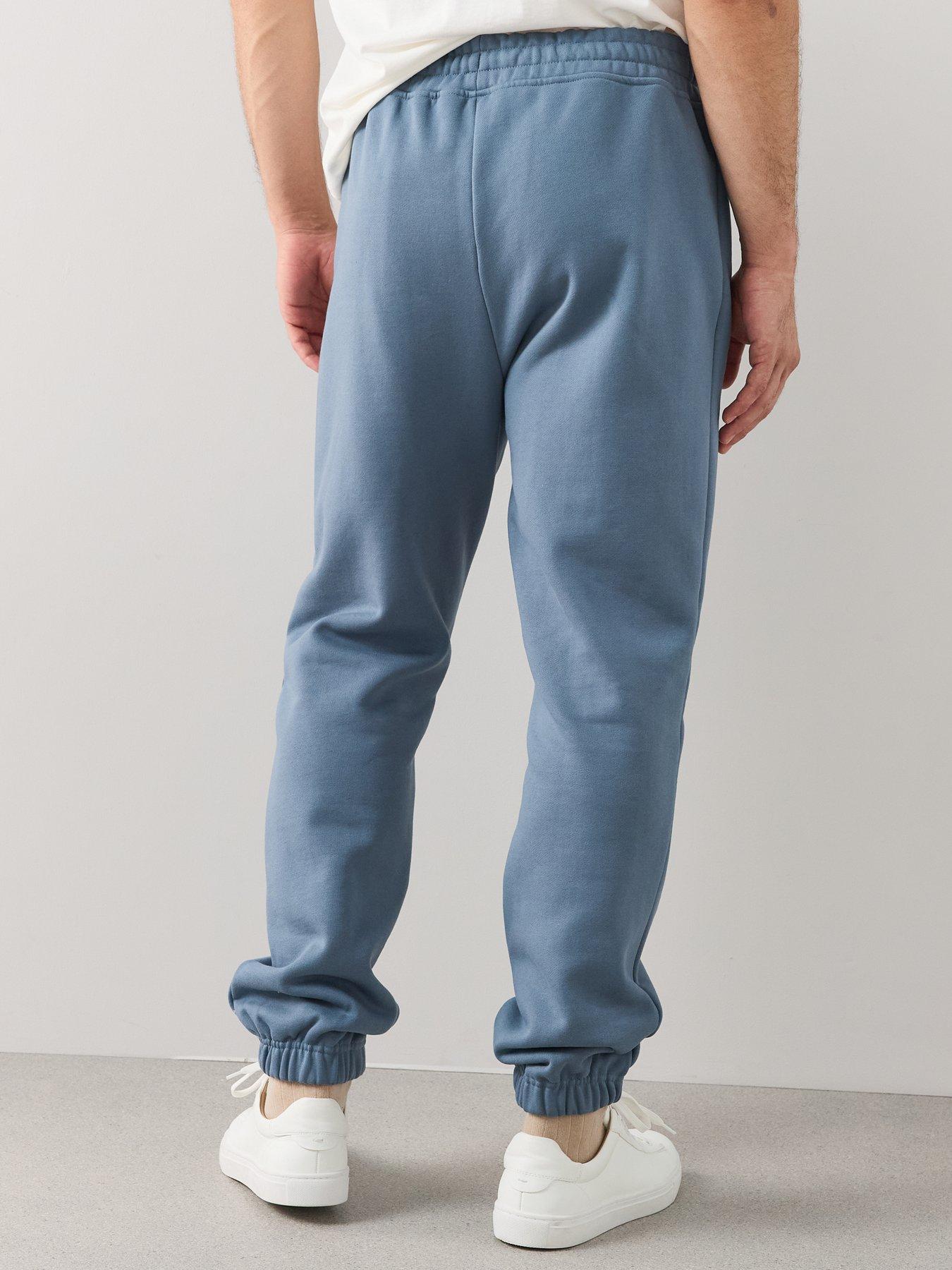 Image 2 of 7 of The Very Collection Premium Heavyweight Relaxed Fit Cuffed Joggers - Airforce Blue