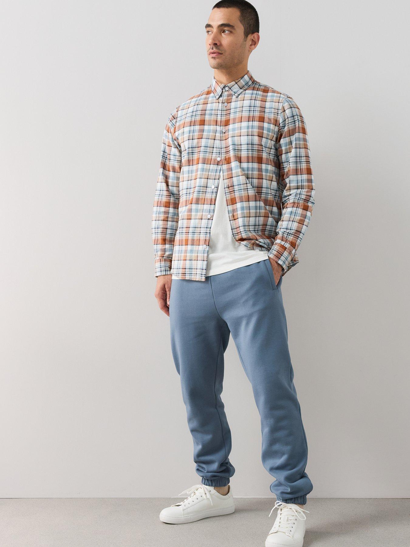 Image 5 of 7 of The Very Collection Premium Heavyweight Relaxed Fit Cuffed Joggers - Airforce Blue