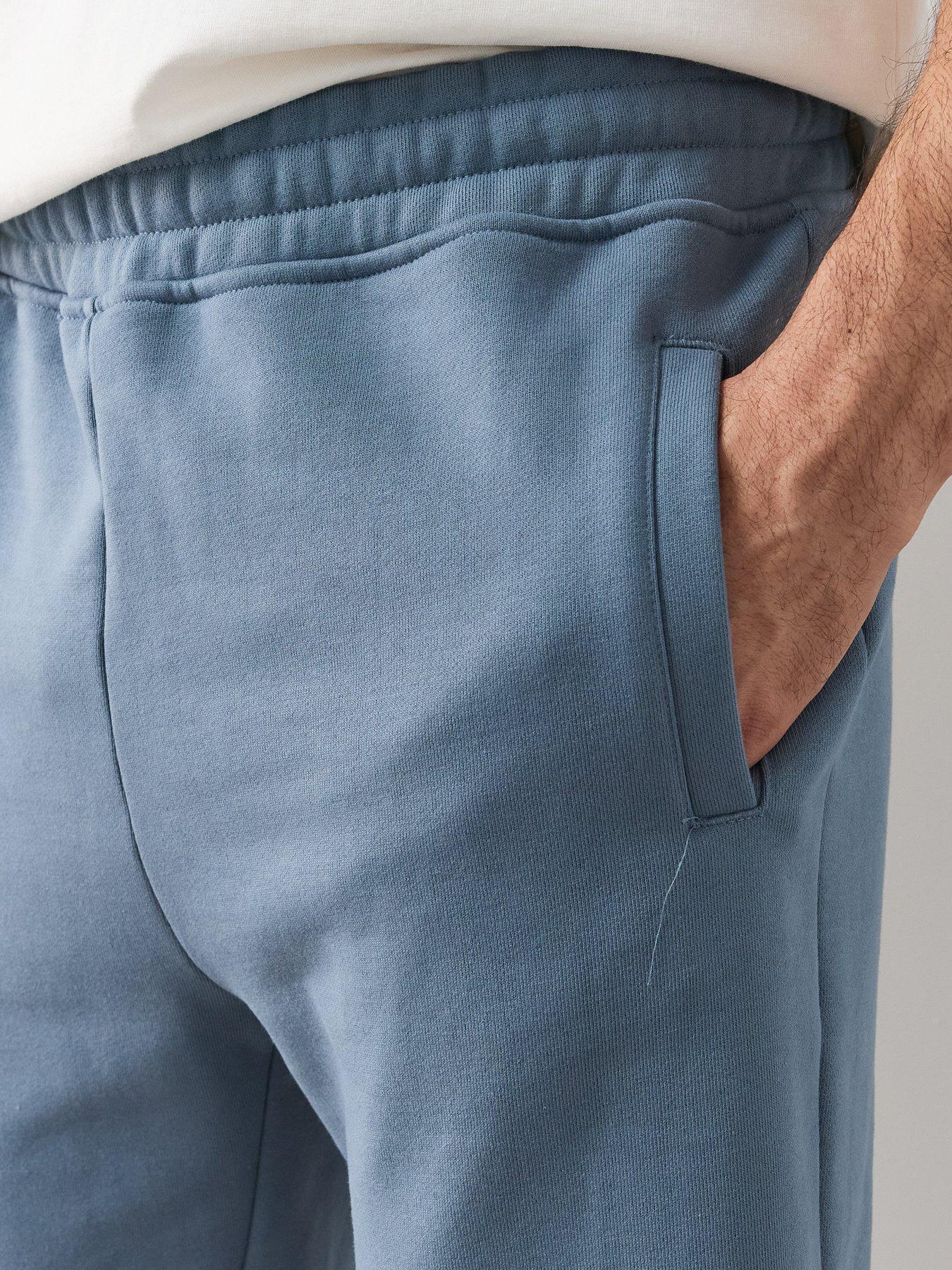 Image 6 of 7 of The Very Collection Premium Heavyweight Relaxed Fit Cuffed Joggers - Airforce Blue