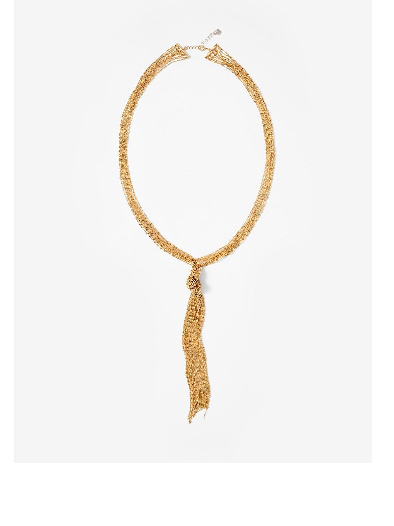 Image 1 of 4 of Mint Velvet Gold Tone Knotted Pendant