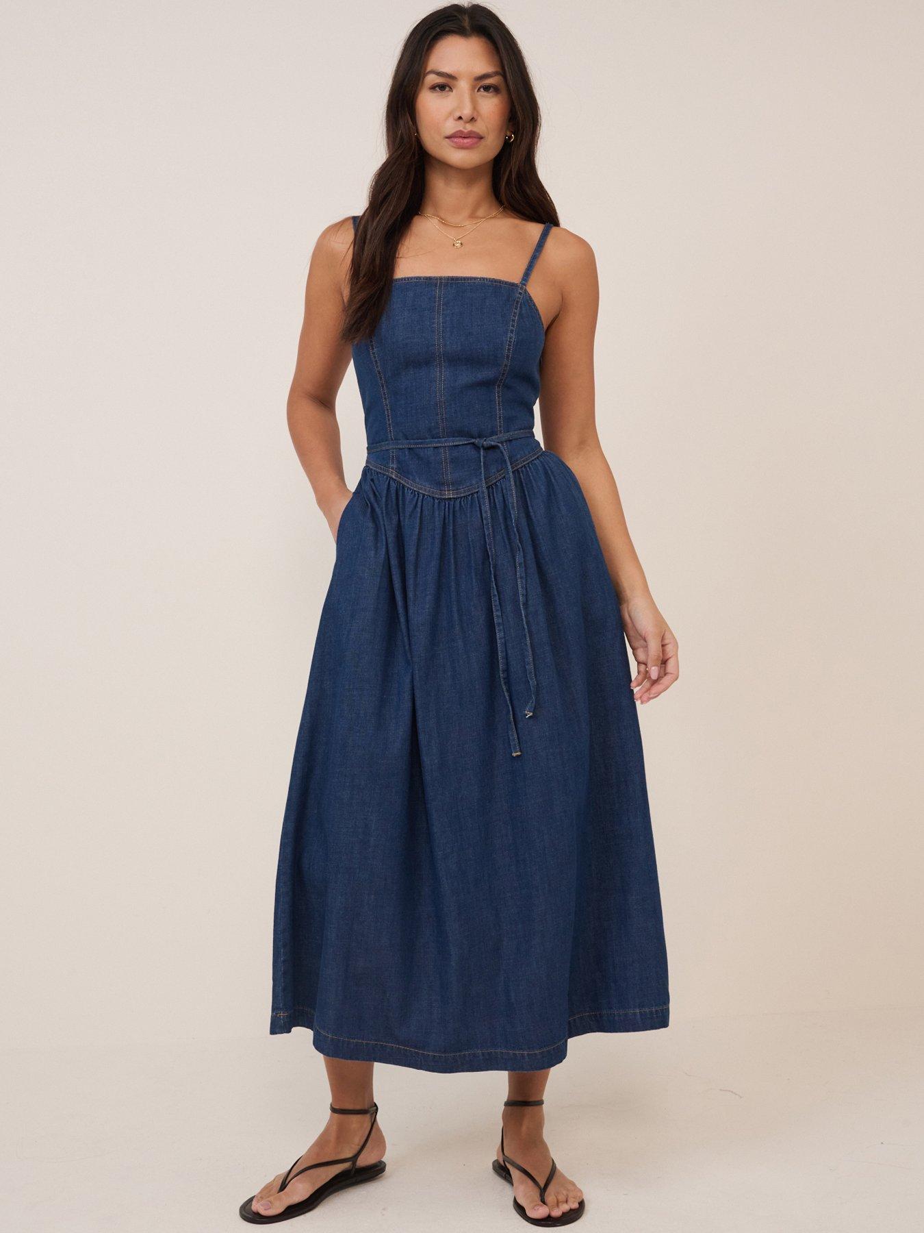 Image 3 of 5 of Nobodys Child Jones Denim Midi Dress - Blue