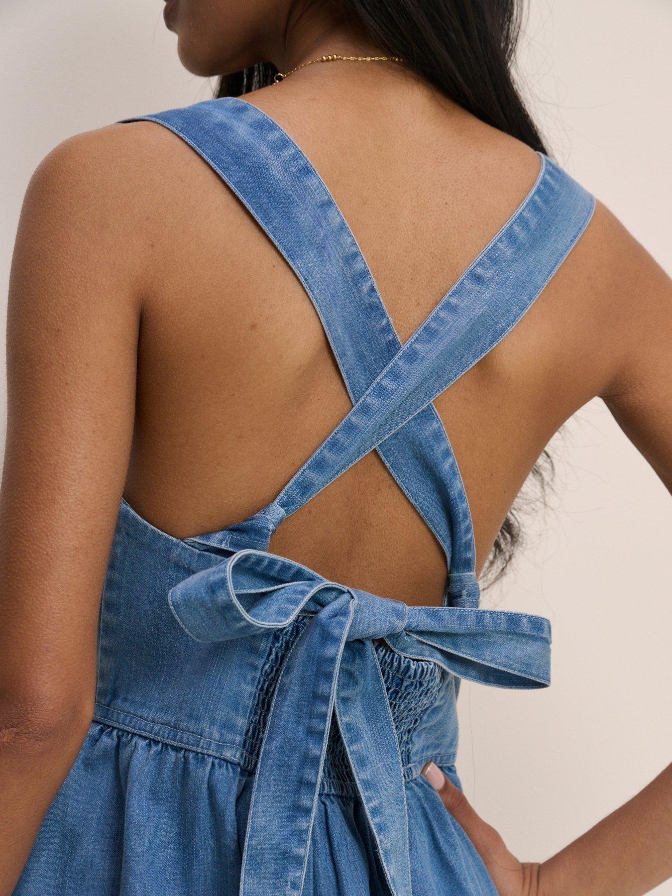 Image 5 of 5 of Nobodys Child Pedro Tie Back Mini Dress - Blue