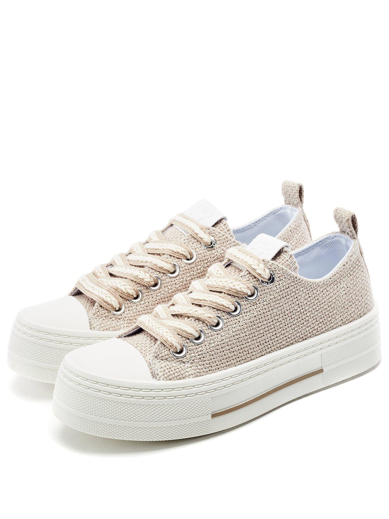 Image 2 of 3 of Moda In Pelle Betta Natural Raffia Woven Upper Chunky Trainer