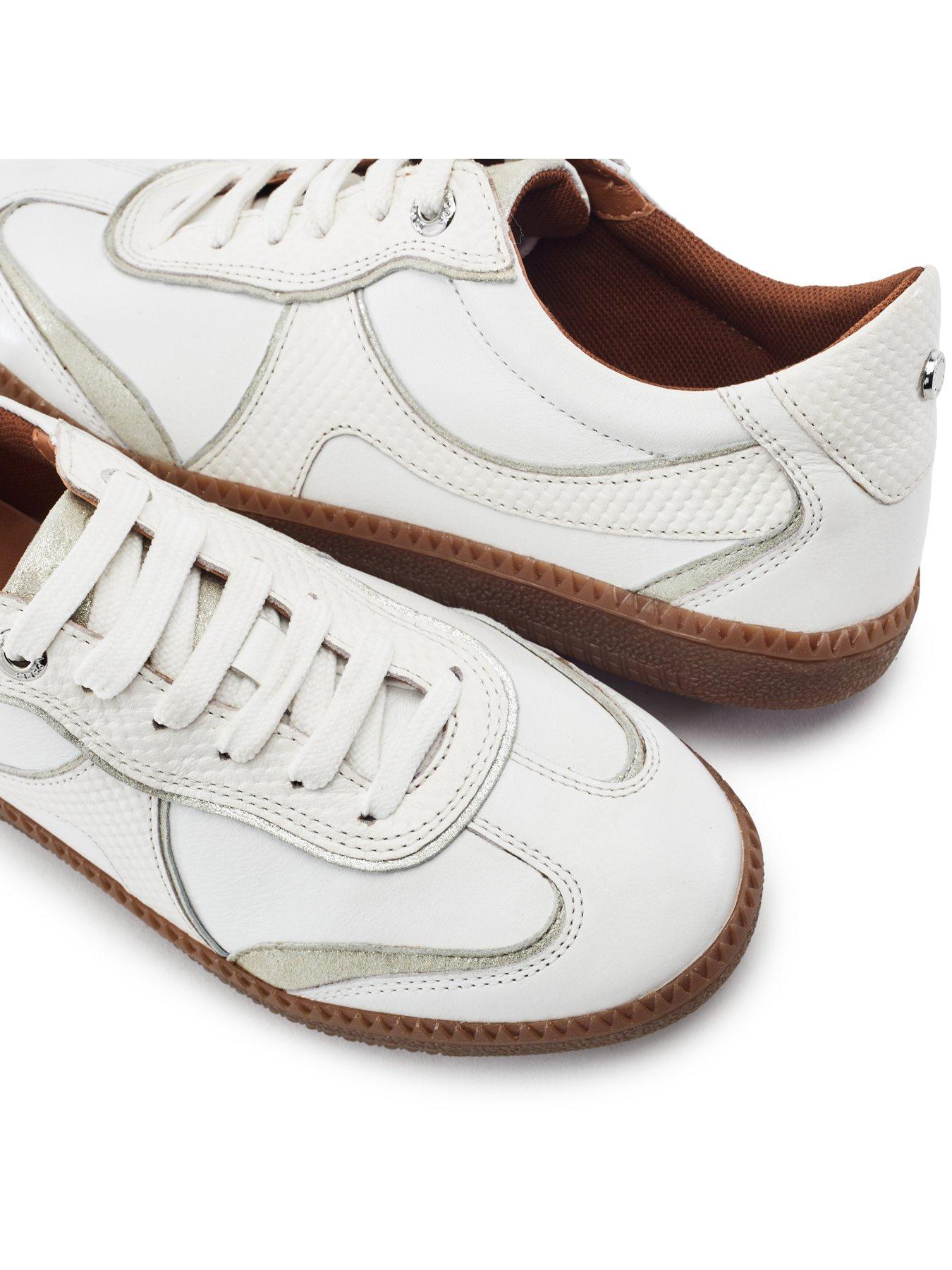 Image 4 of 4 of Moda In Pelle Brioni White Snake Print Leather Multi Panel Gum Sole Trainer