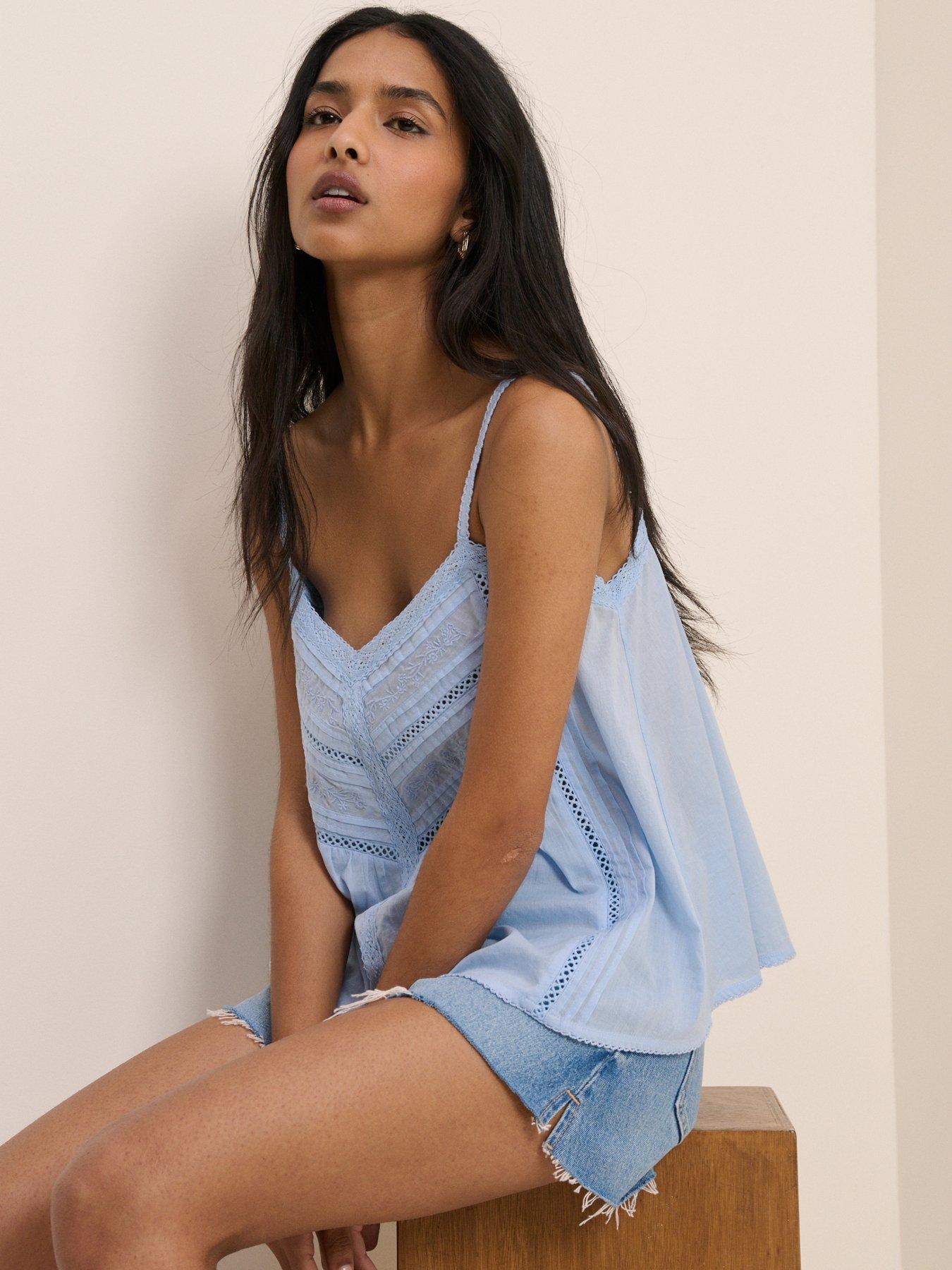 Image 1 of 5 of Nobodys Child Zaya Embroidered Cami - Blue