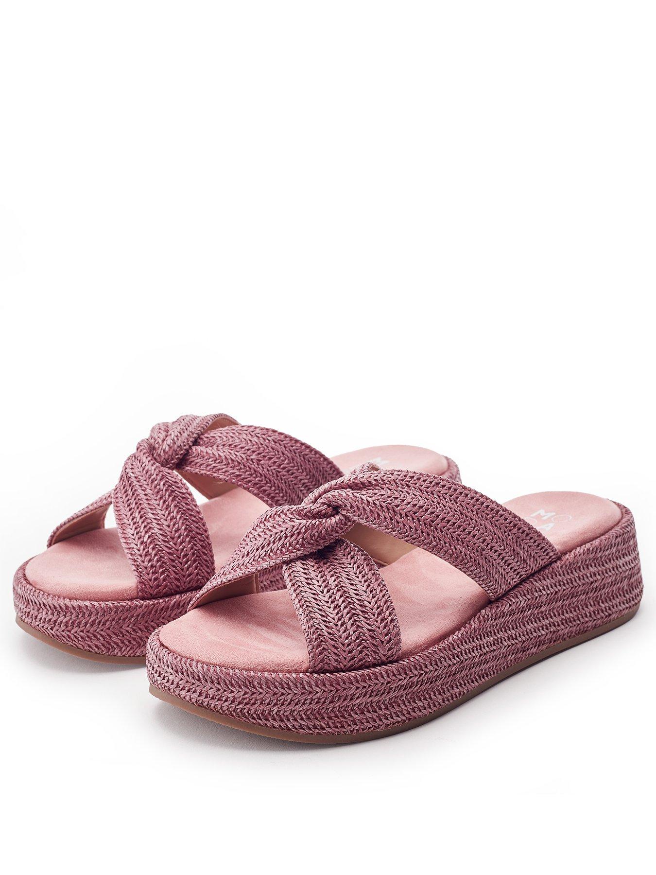 Image 2 of 2 of Moda In Pelle Keeli&nbsp;Textile Twist Feature Platform Sandal - Pink