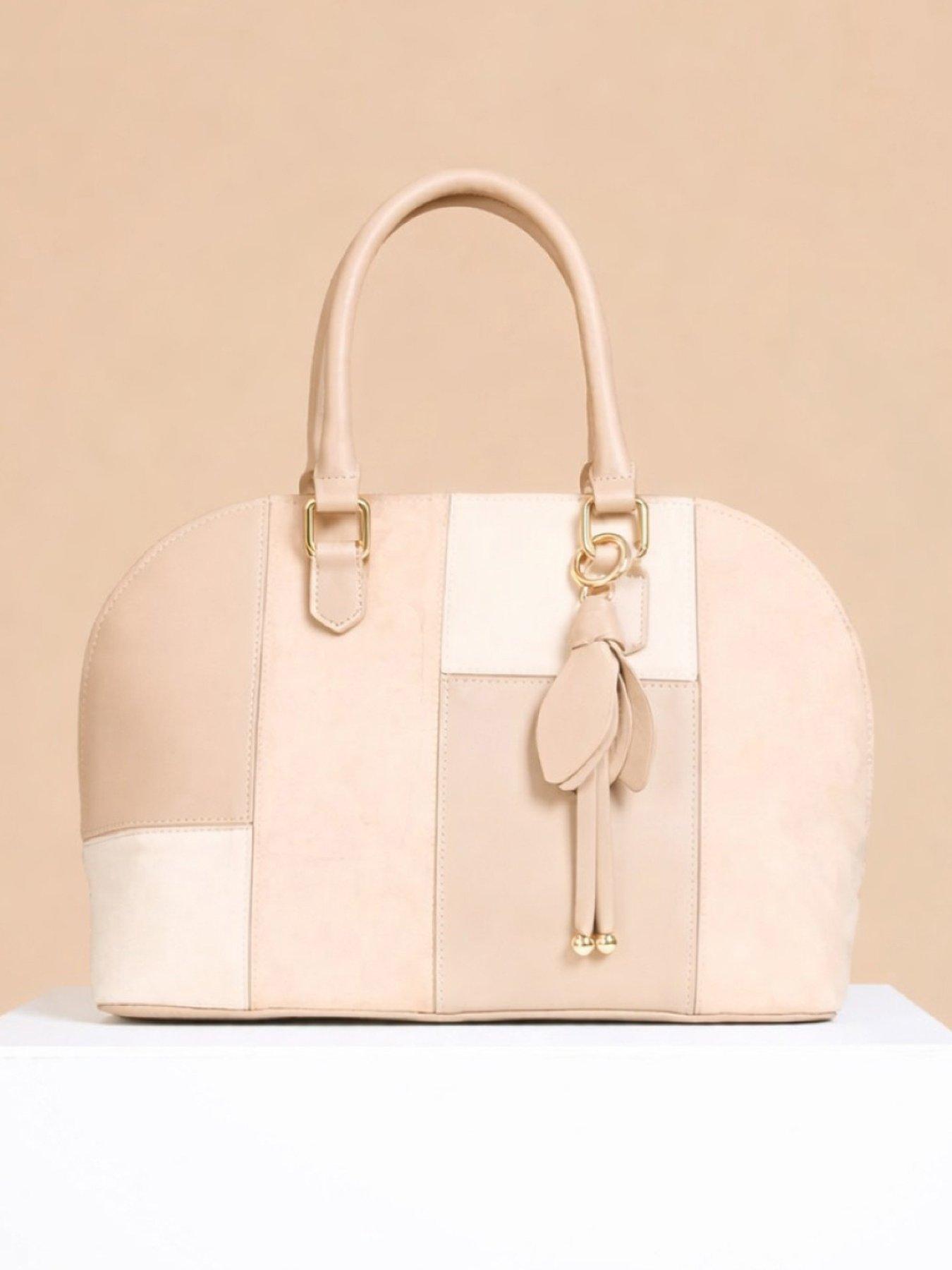  image of little-mistress-beige-patchwork-tote