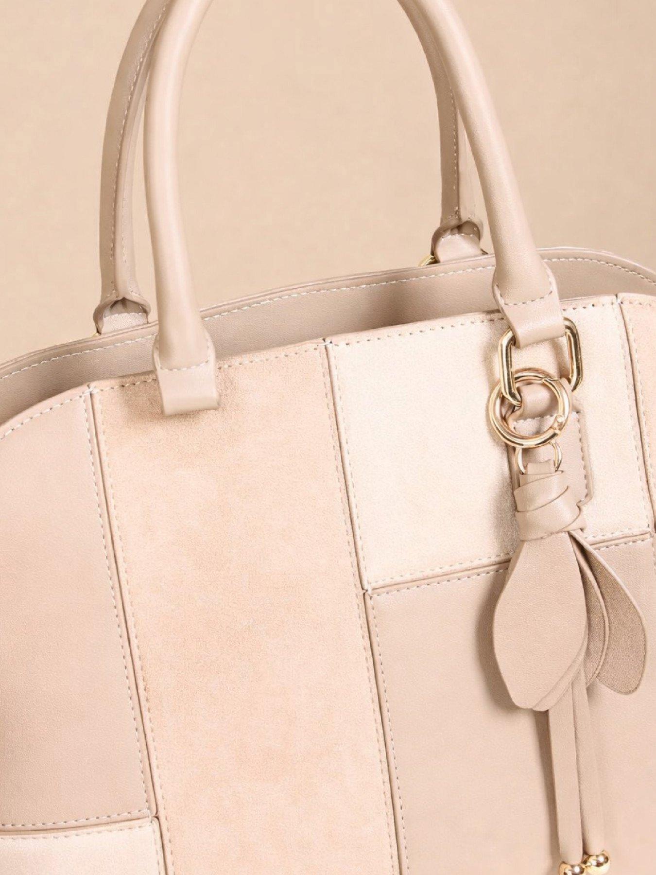  image of little-mistress-beige-patchwork-tote
