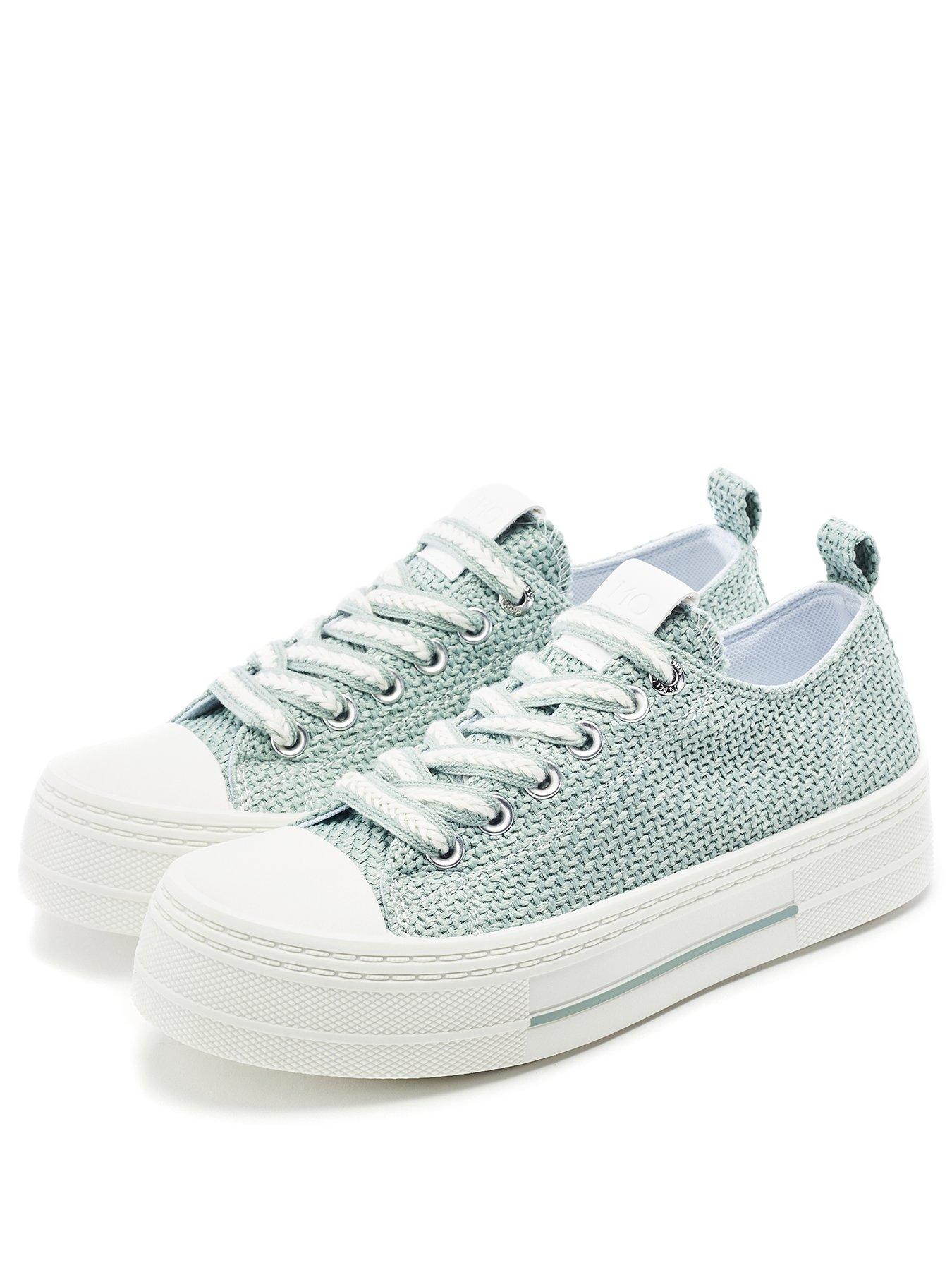 Image 2 of 4 of Moda In Pelle Betta Mint Raffia Woven Upper Chunky Trainer