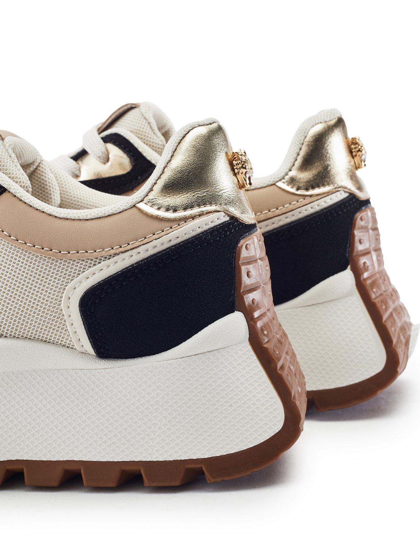 Image 3 of 4 of Moda In Pelle Demee Black Mix Alcantara Chunky Multi Panel Trainer